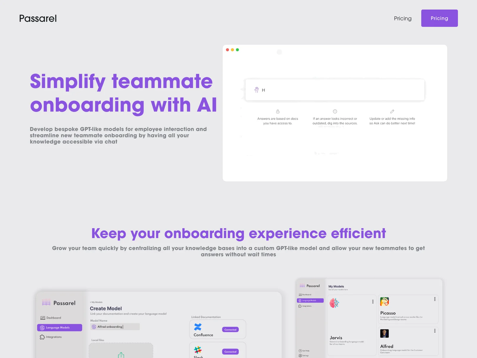 Passarel: Simplify Teammate Onboarding with AI for Quick Answers