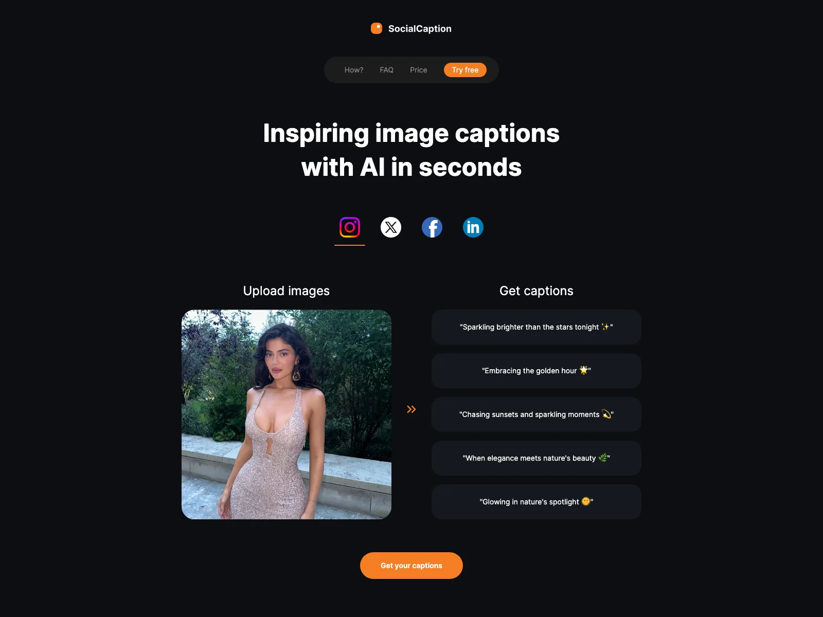 Social Caption: Generate Inspiring Image Captions Instantly