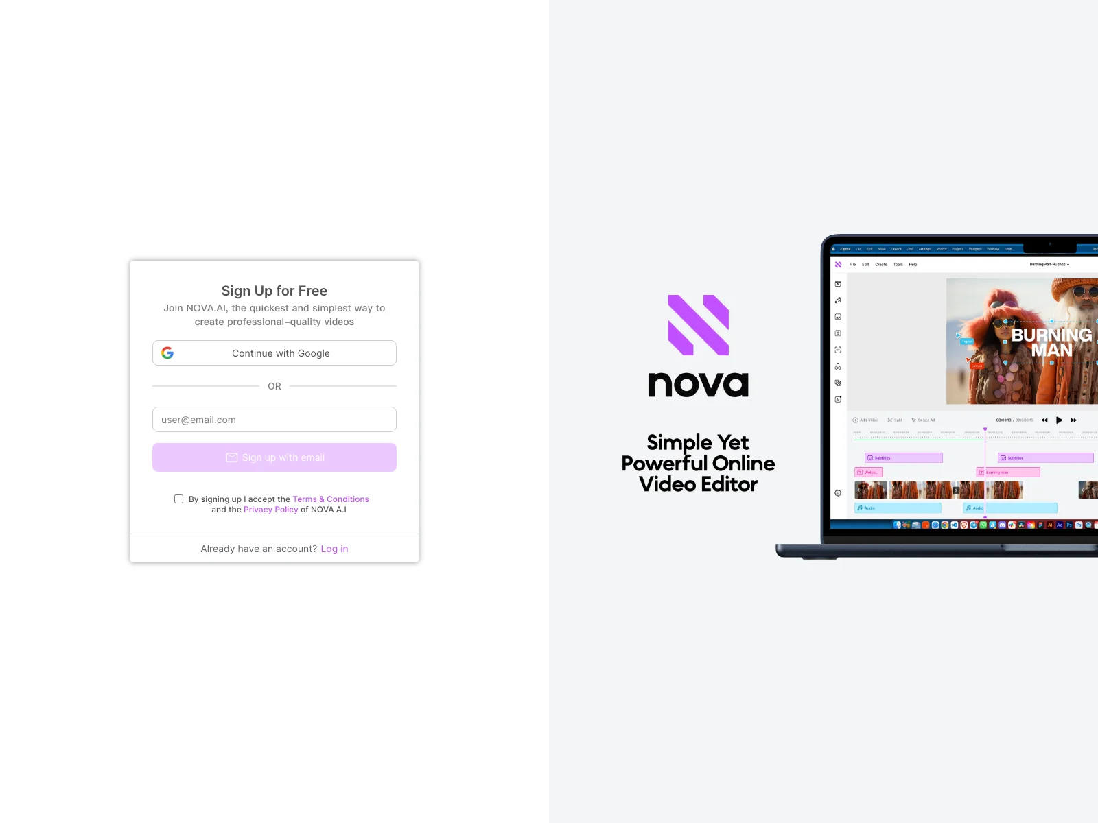 NOVA.AI: Simplifying Professional Video Creation