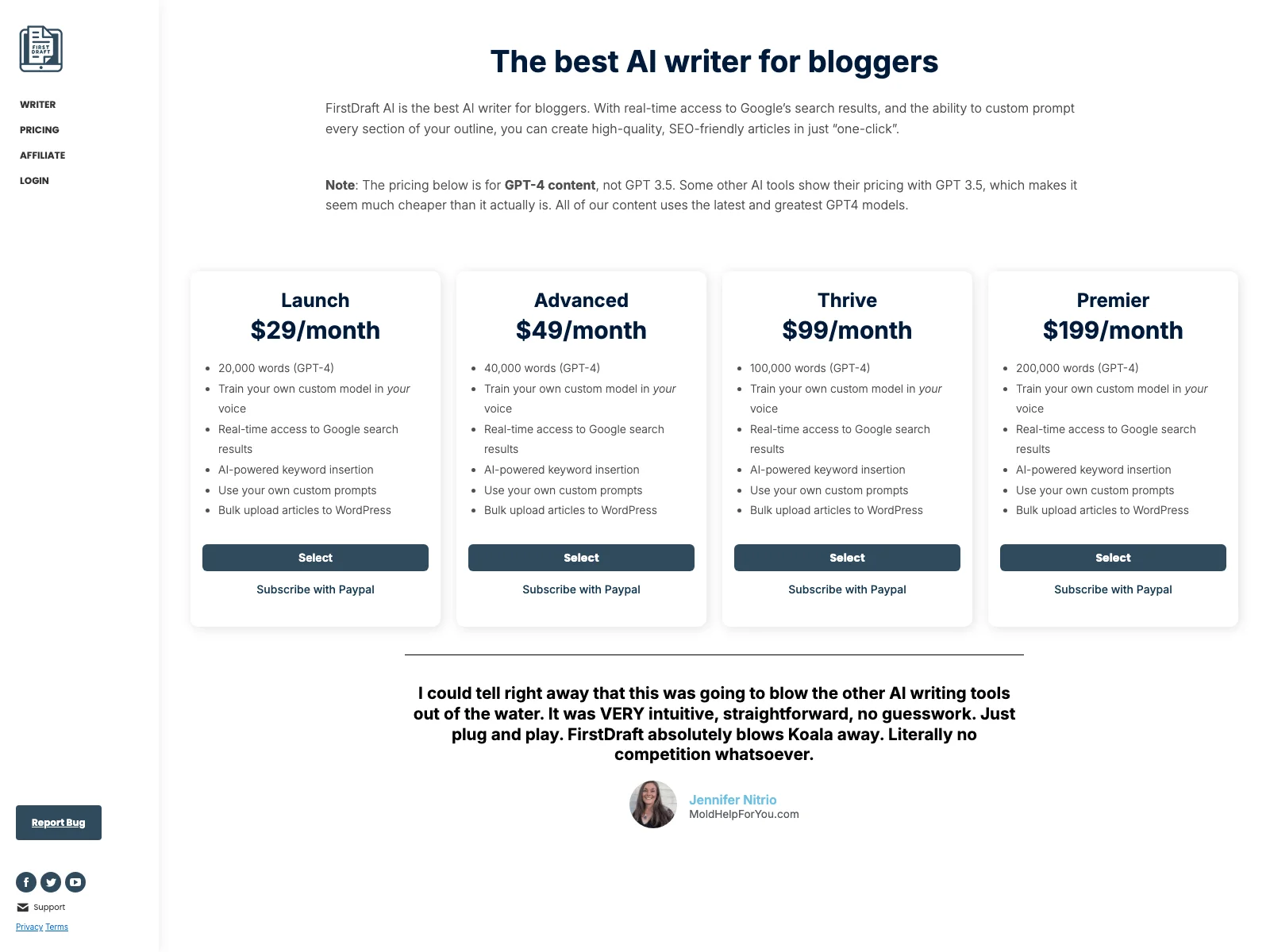 FirstDraft AI: The Ultimate AI Writer for Bloggers