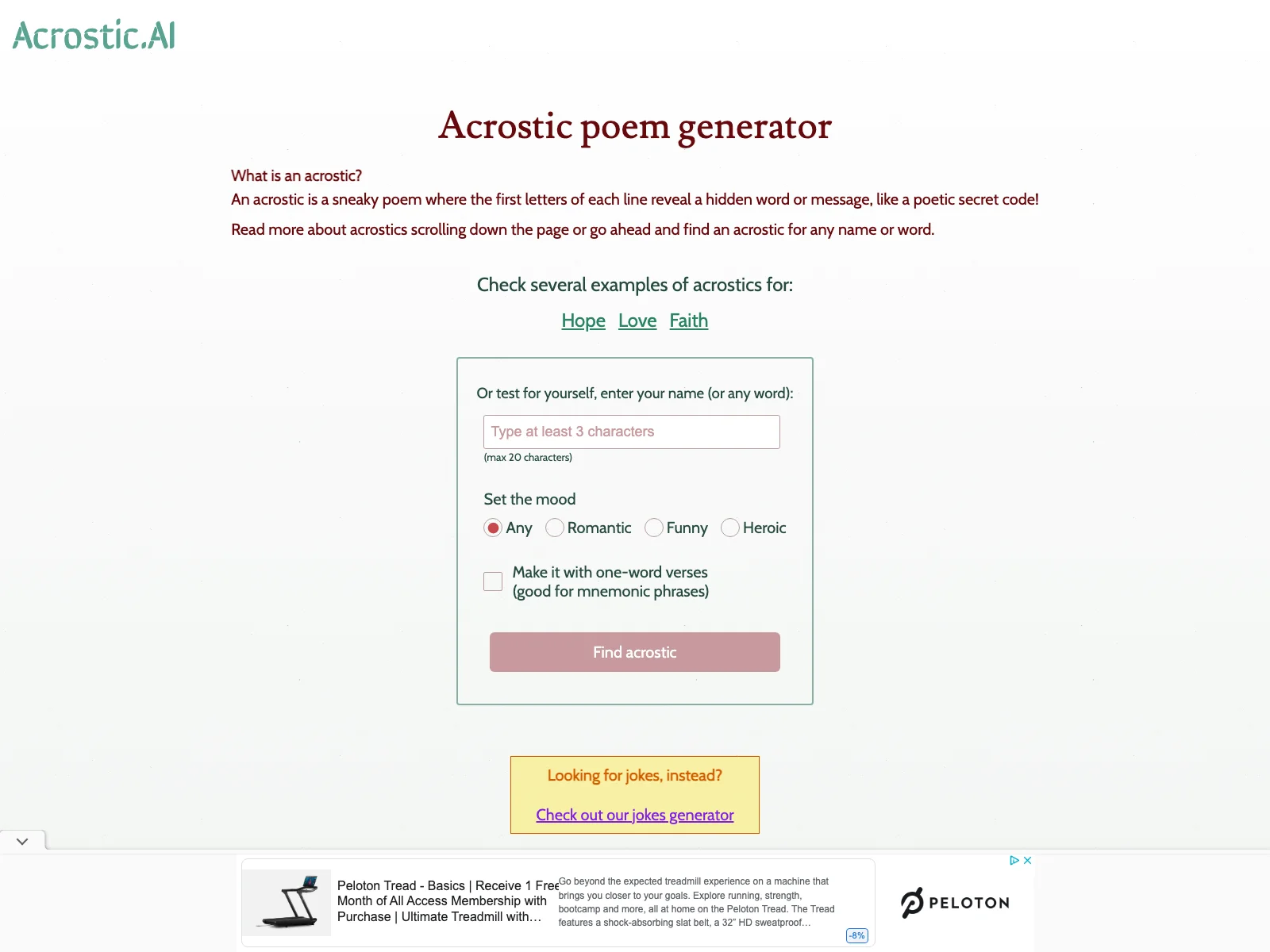 Unleash Your Creativity with Acrostic.AI: Generate Acrostic Poems