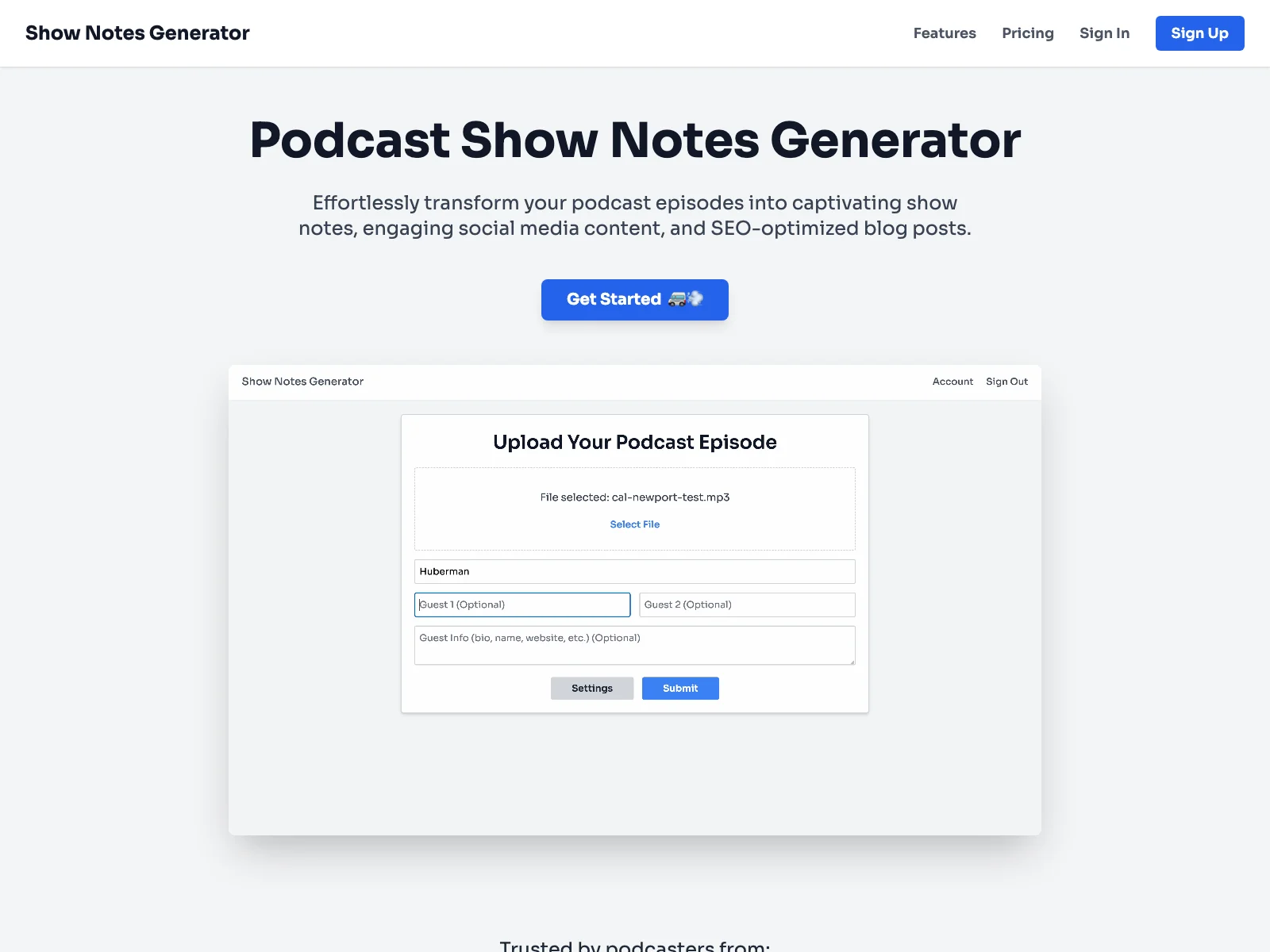 Podcast Show Notes Generator: Transform Your Podcast Episodes