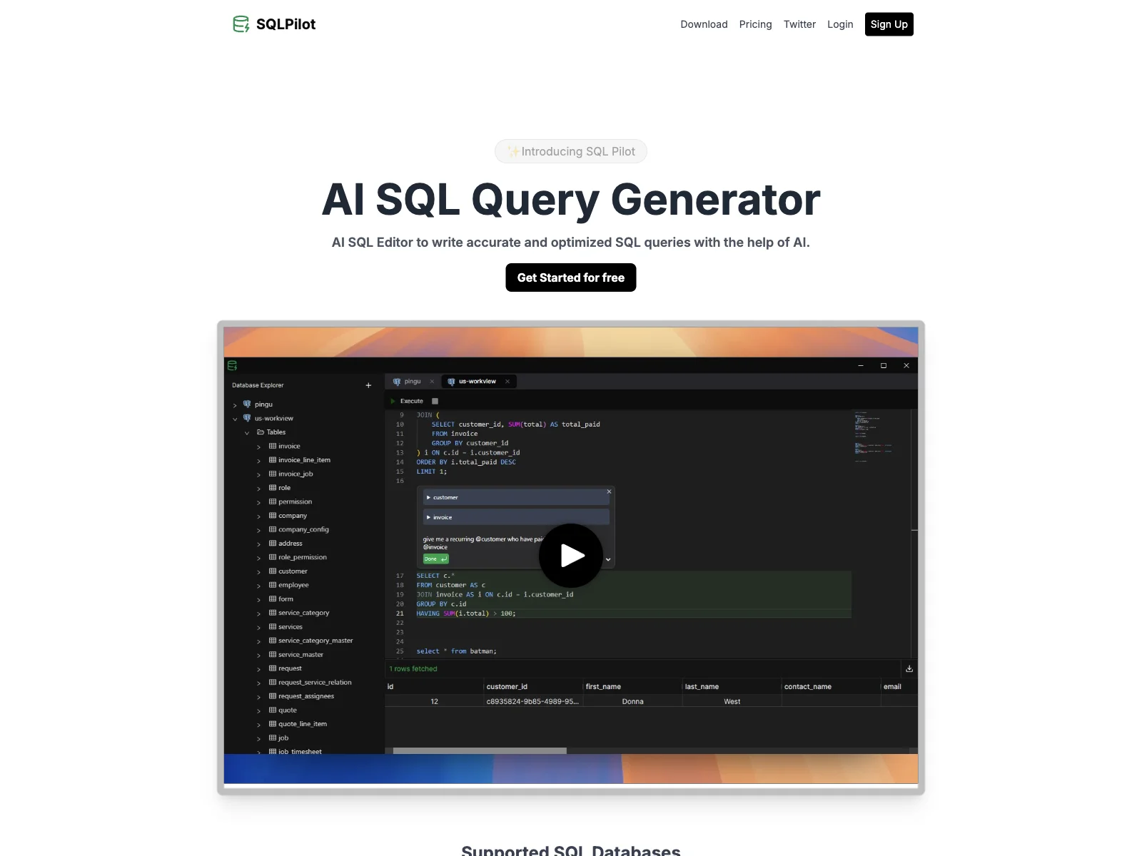 SQLPilot: Empowering SQL Query Generation with AI