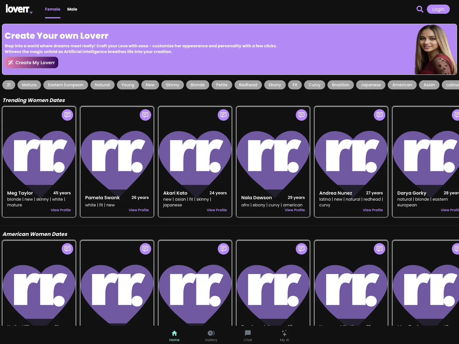 Loverr.ai: Create Customized Virtual Lovers with AI