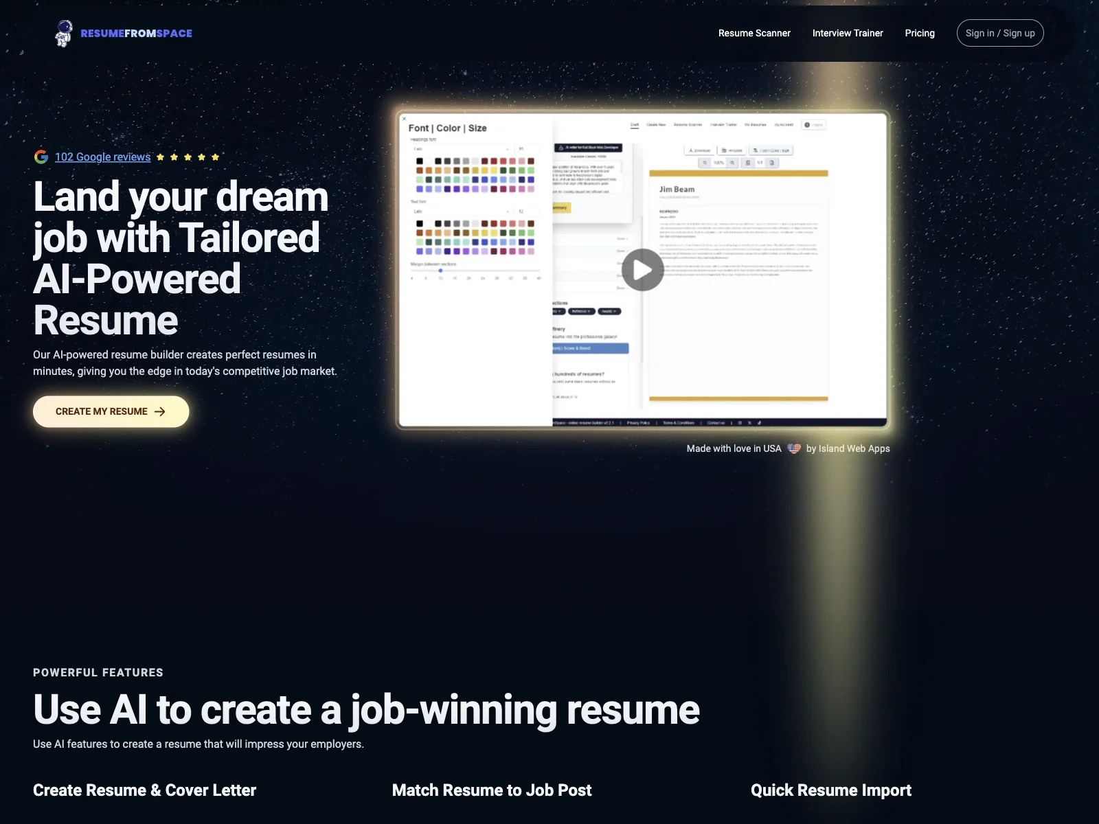 ResumeFromSpace: AI-Powered Resume Builder for Success