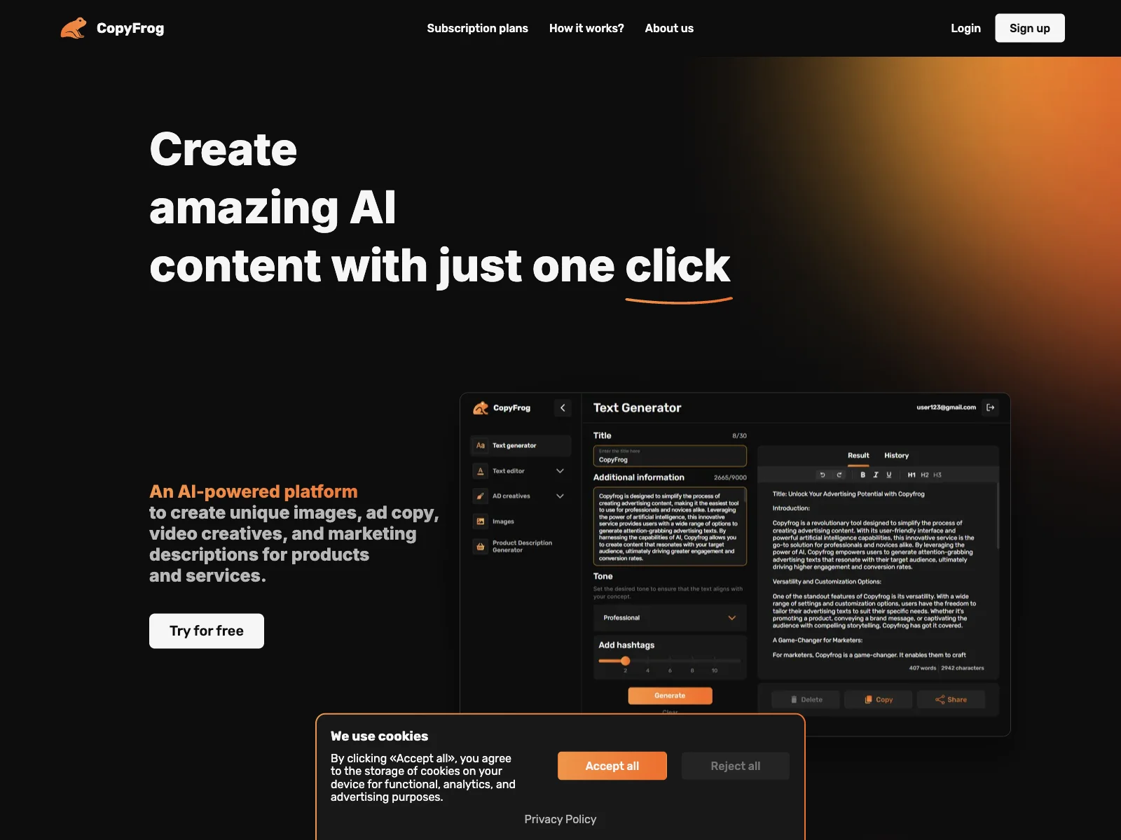 CopyFrog.ai: Revolutionizing Content Creation with AI