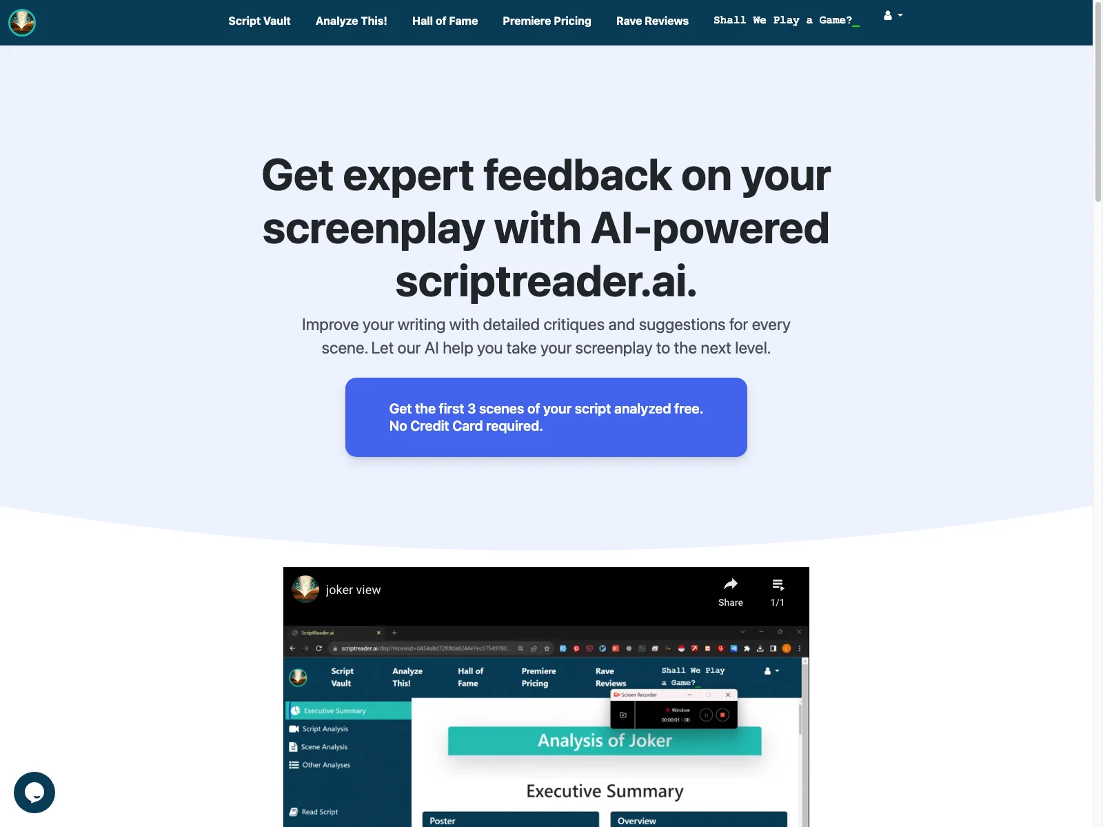 Elevate Your Screenplay with AI-Powered Analysis | ScriptReader.ai