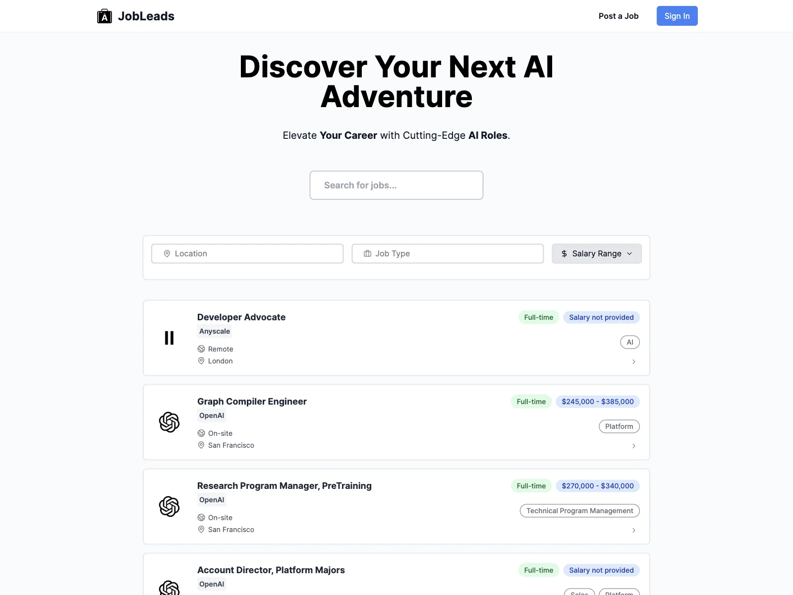 AIJobLeads: Discover Your Next AI Career Opportunity