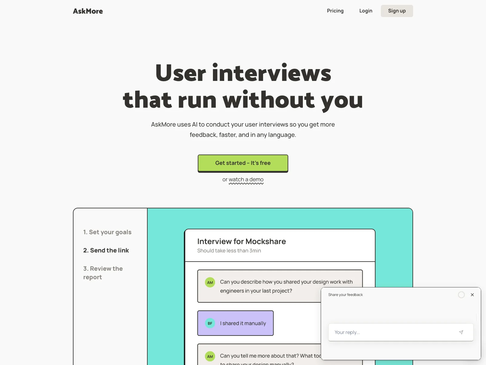 AskMore: AI-Powered User Interviews for Enhanced Feedback