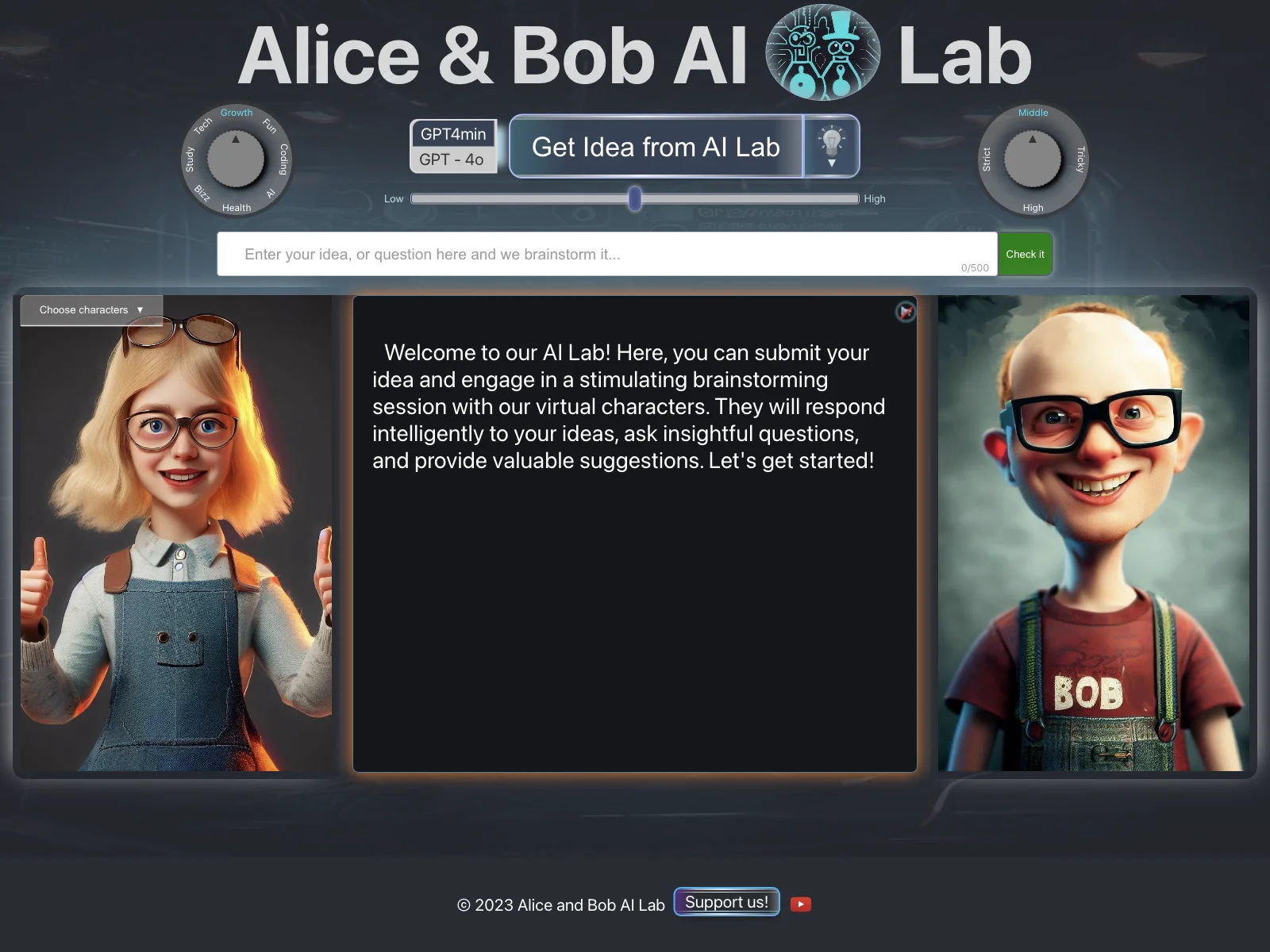 Alice and Bob AI Laboratory: Unleashing Creativity