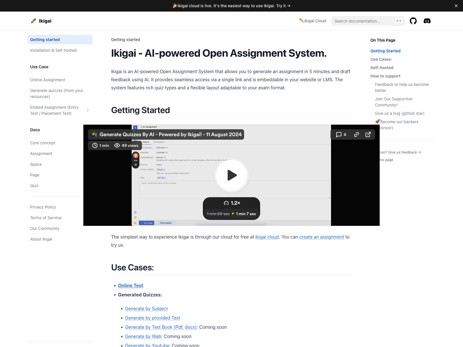 Ikigai - AI-powered Open Assignment System: Quick Assignment Generation & AI Feedback Drafting