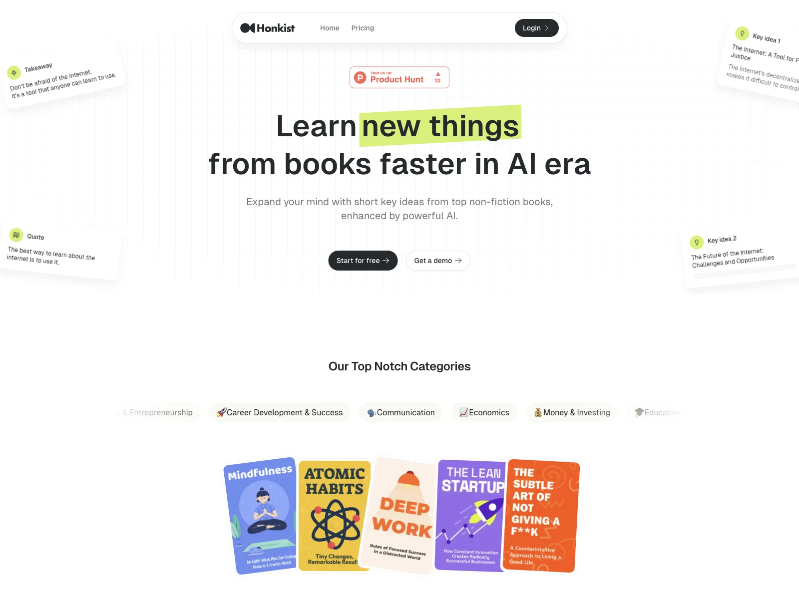 Honkist: AI-Powered Learning of Key Book Ideas