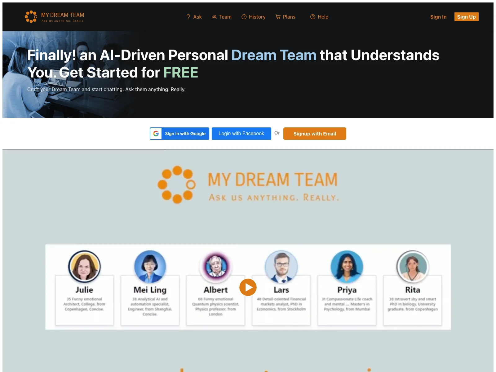 MyDreamTeam: Build and Chat with Your Virtual Team