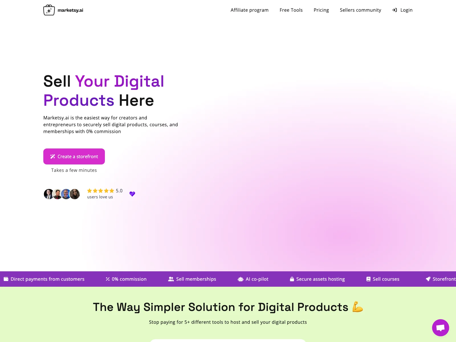 Marketsy.ai: Empowering Digital Product Sales with Zero Commission