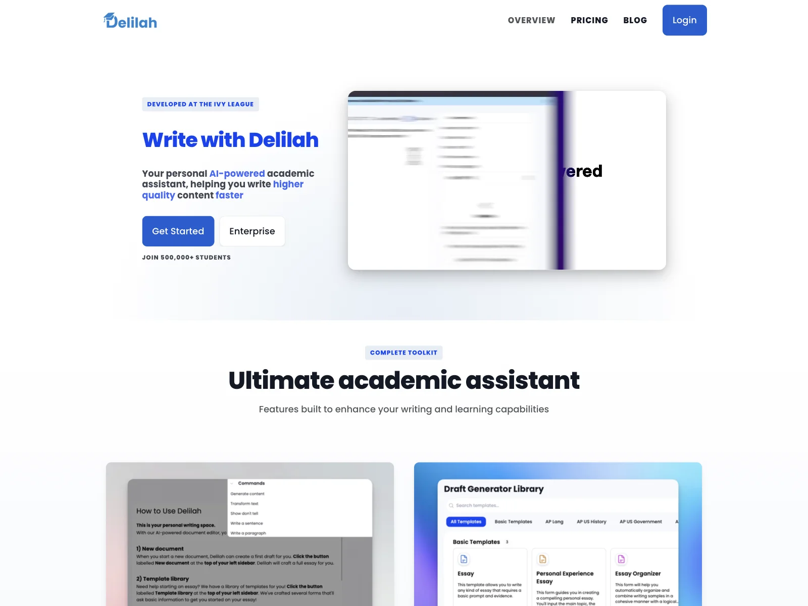 Delilah - Enhance Your Academic Writing with AI