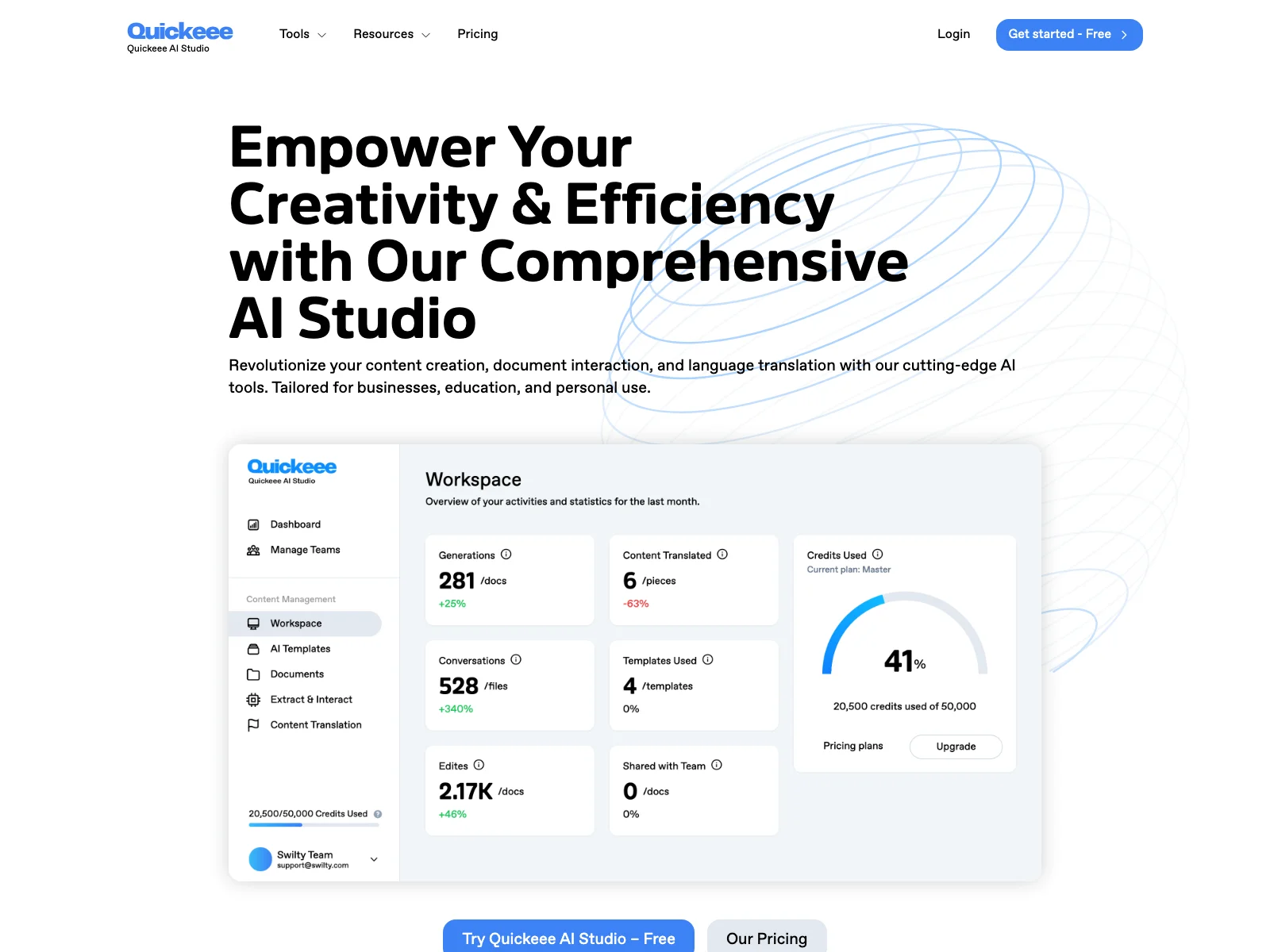 Quickeee AI Studio: Empowering Creativity and Efficiency