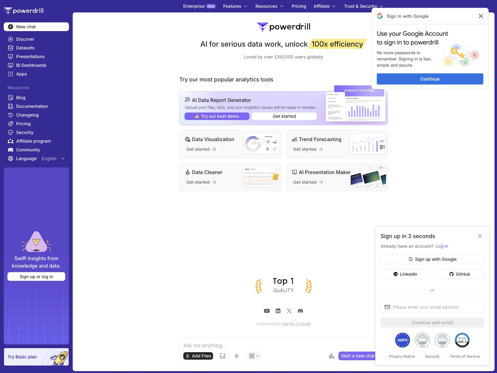 Powerdrill: Swift Insights from Knowledge and Data for Effective Analytics