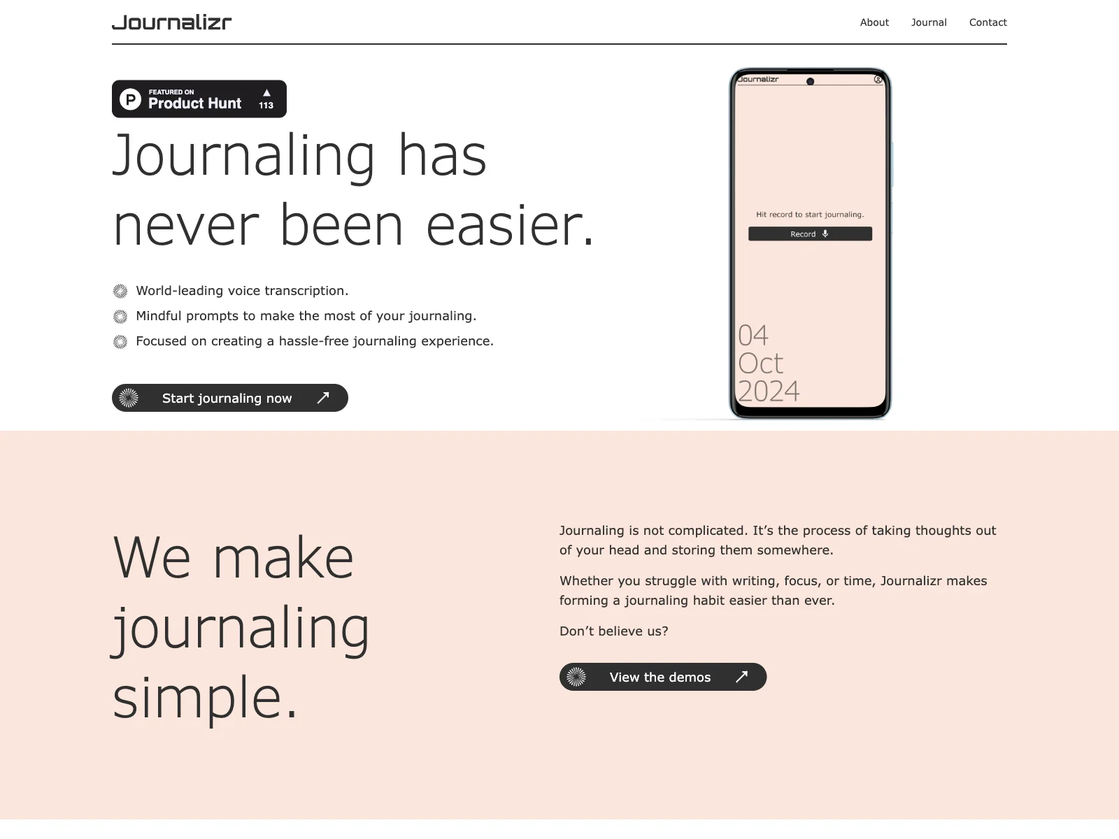 Journalizr: Simplify Your Journaling with AI