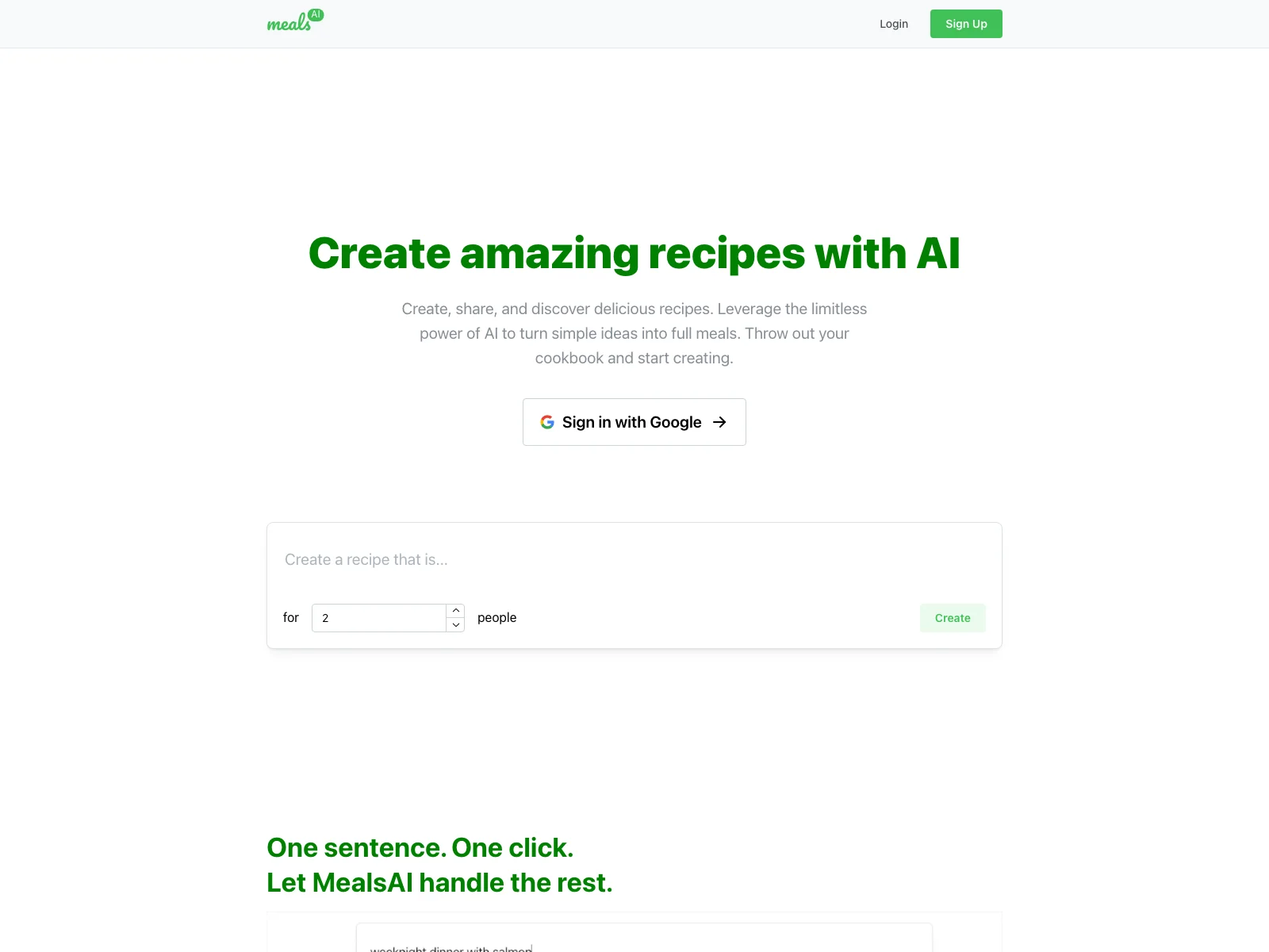 MealsAI: Create Amazing Recipes with AI's Limitless Power