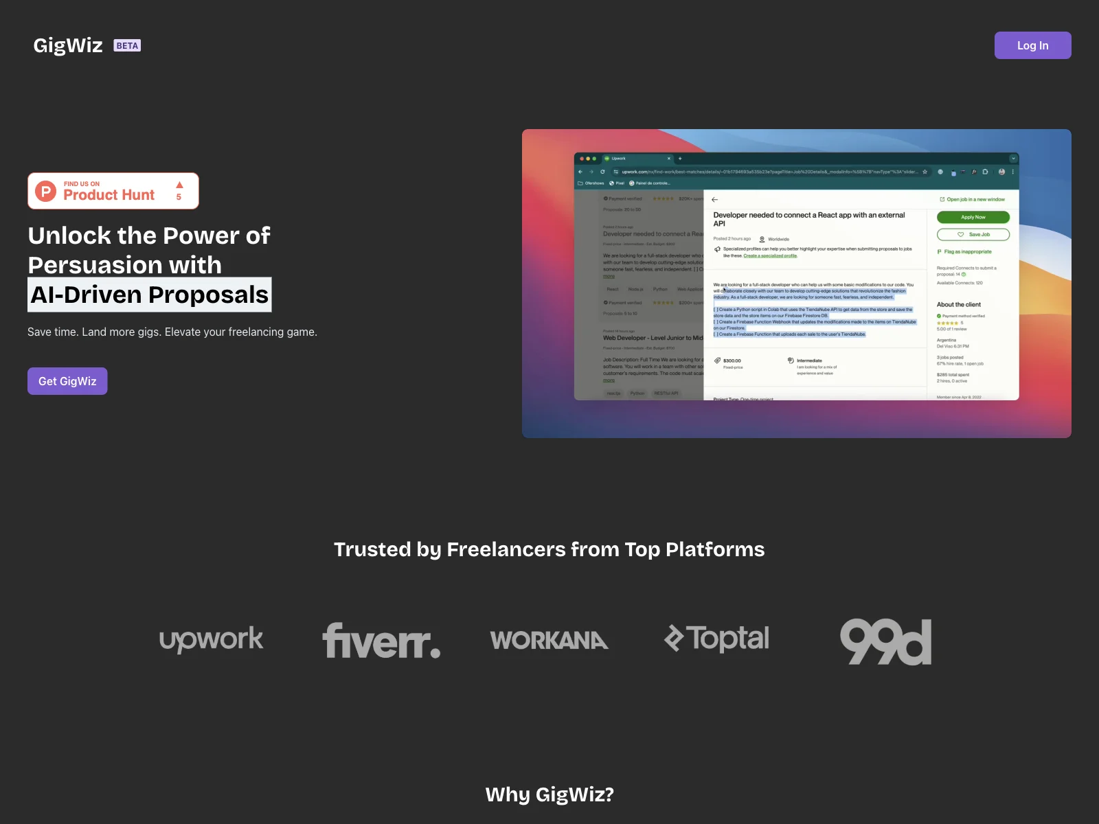 GigWiz: Revolutionizing Freelancing with AI-Driven Proposals