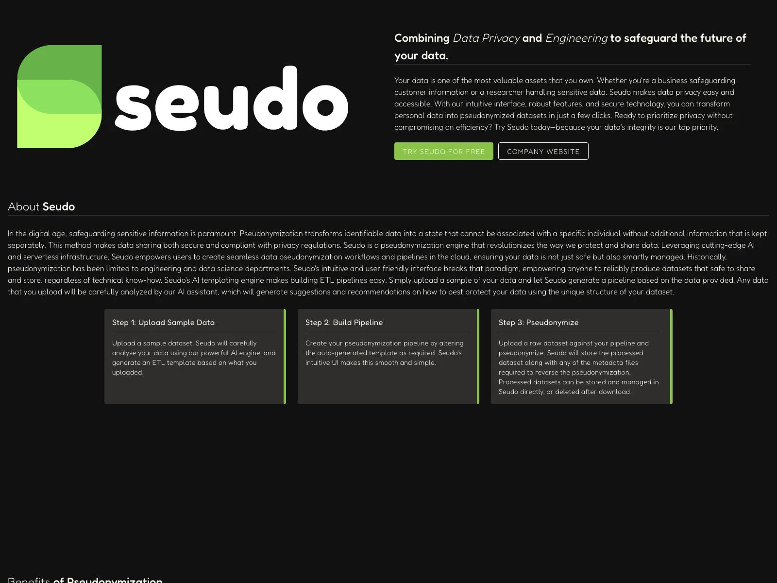 Seudo: Empowering Data Privacy with Ease