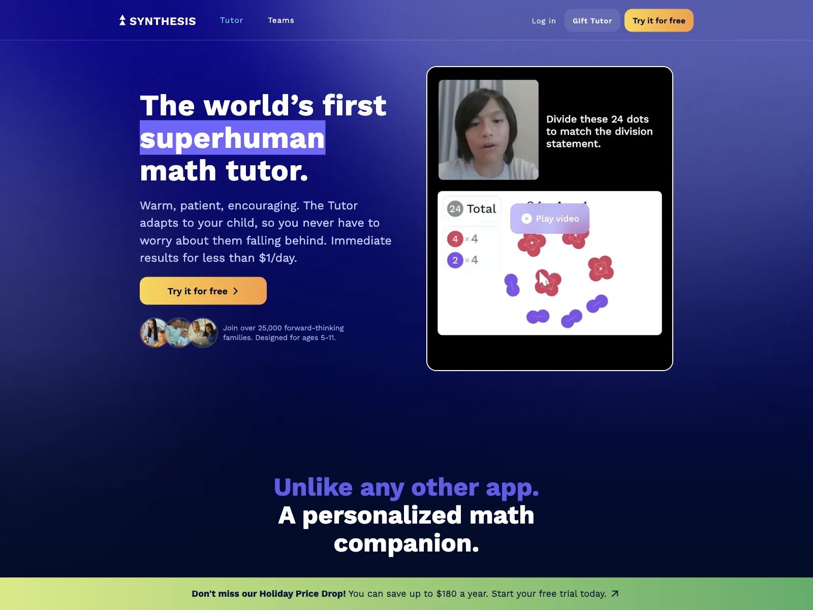 Synthesis Tutor: Empowering Math Learning for Kids