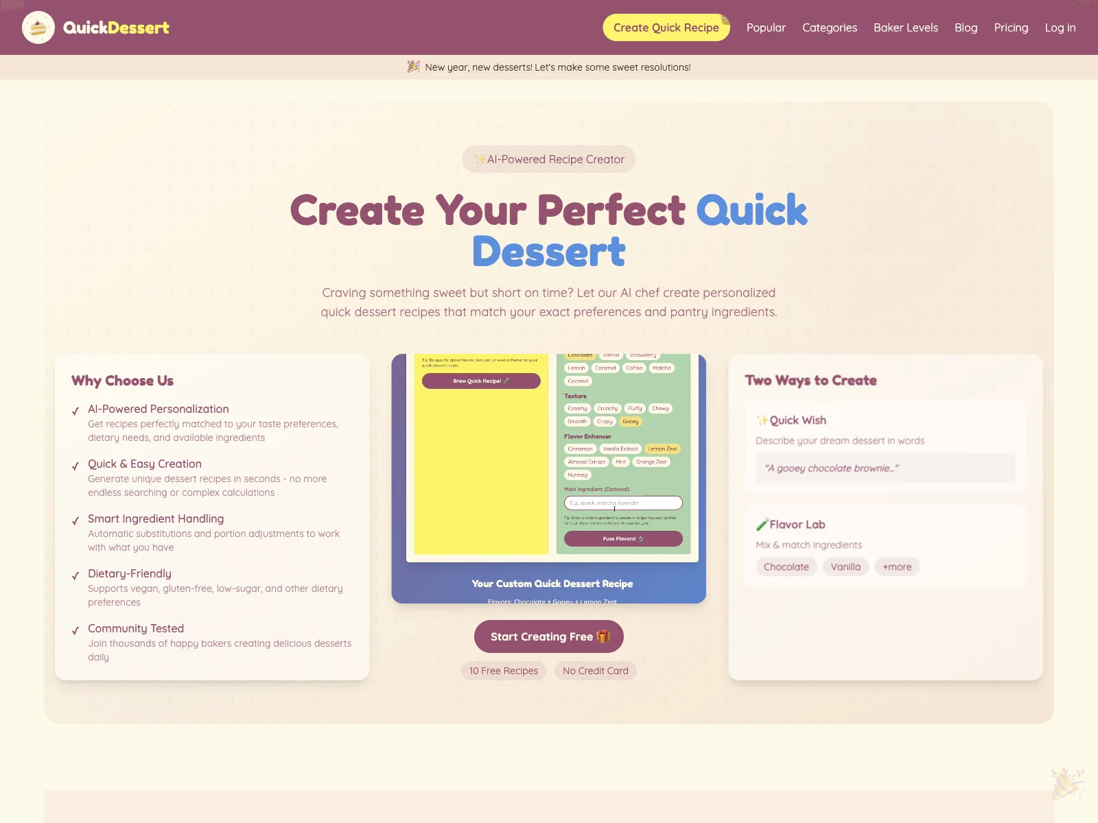 QuickDessert.recipes: Quick & Personalized Dessert Recipes