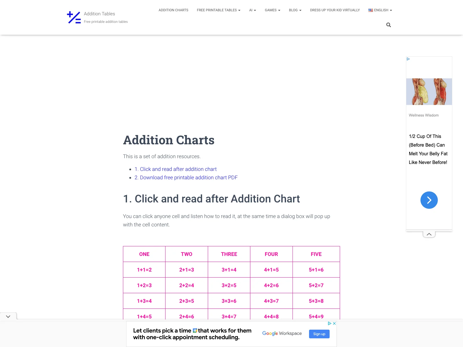 Enhance Your Math Skills with AI Addition Tables