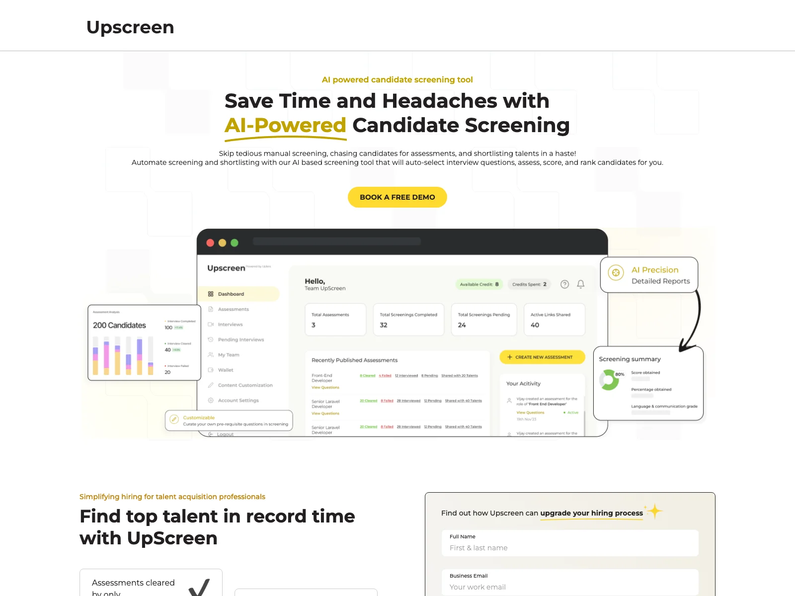 UpScreen: AI-Powered Candidate Screening for Efficient Hiring