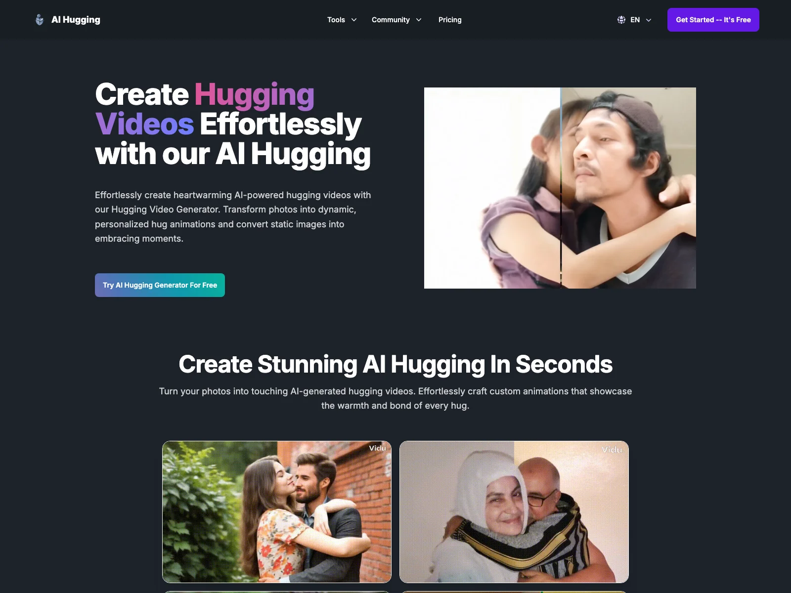 AI Hugging - Create Heartwarming Videos for Free