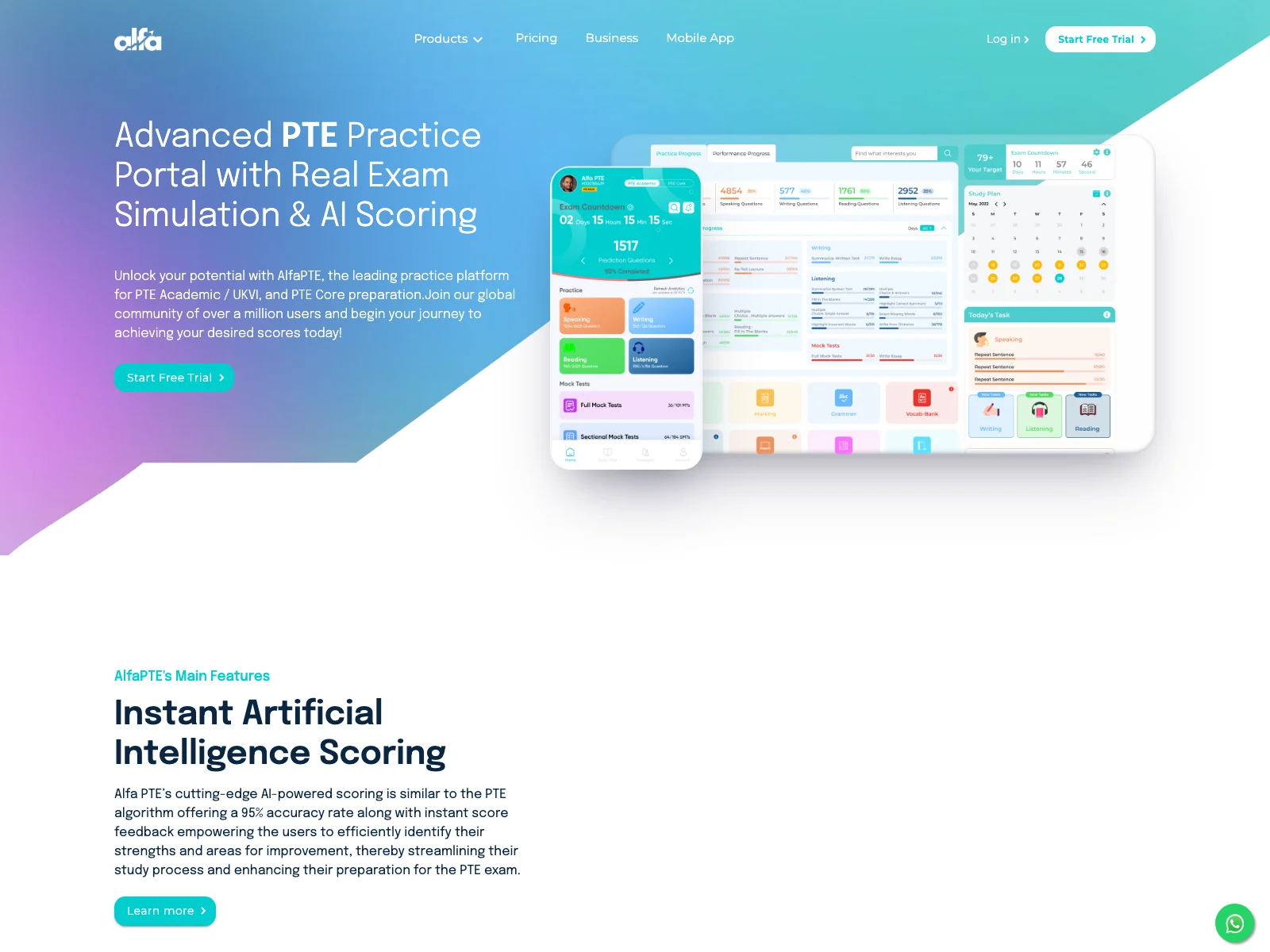 AlfaPTE: Unlock Your PTE Success with Mock Tests & Practice