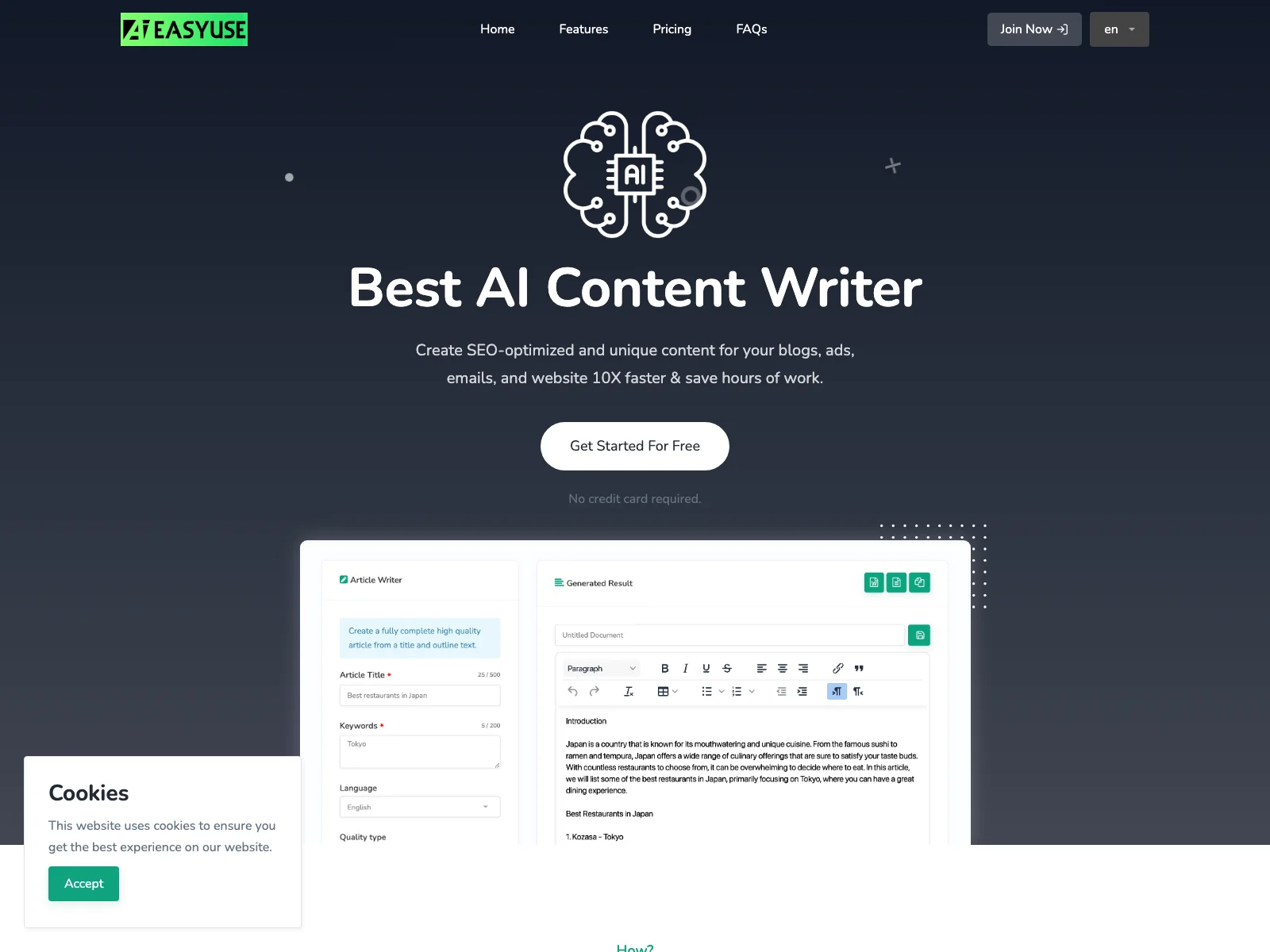 AIEasyUse: The AI Content Creation Tool for Faster and Better Content