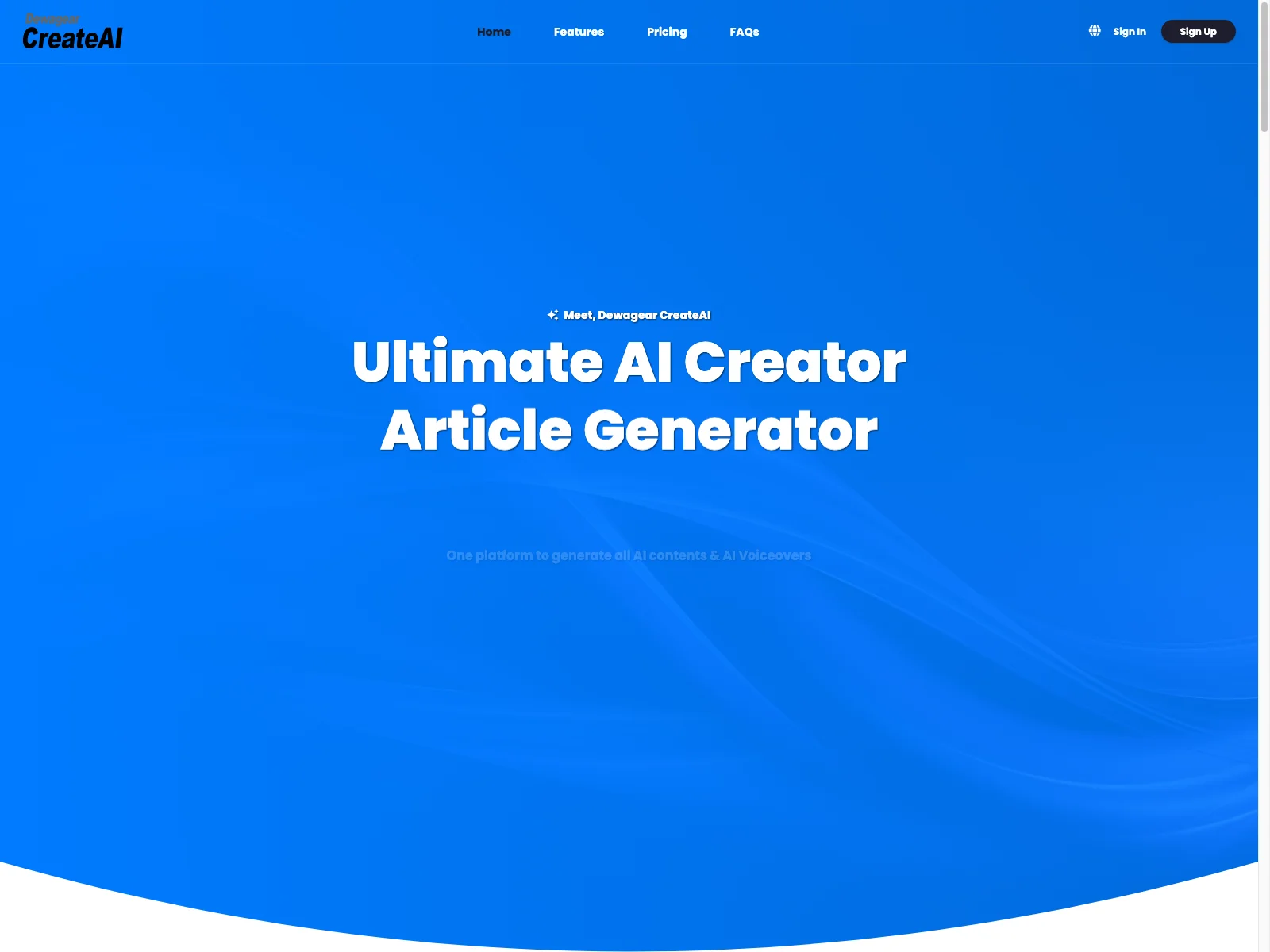 Dewagear CreateAI: Unlock Your Creativity with AI Content & Voiceovers