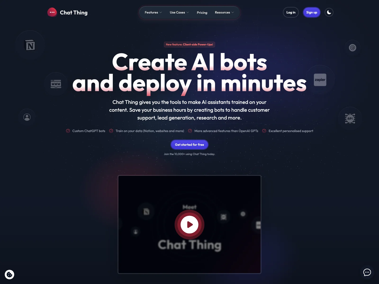 Chat Thing: Create Custom AI Bots Trained on Your Data for Enhanced Efficiency