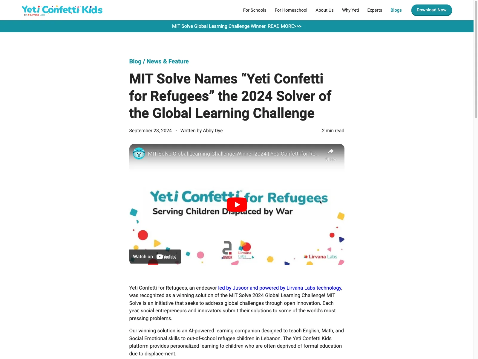 Yeti Confetti Kids: Enhancing Language Skills with AI