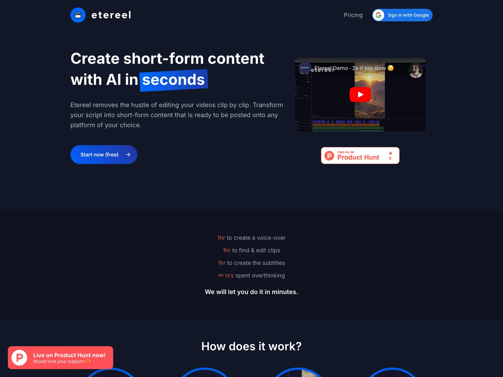 Etereel - Transform Scripts into Short Videos in Minutes with AI