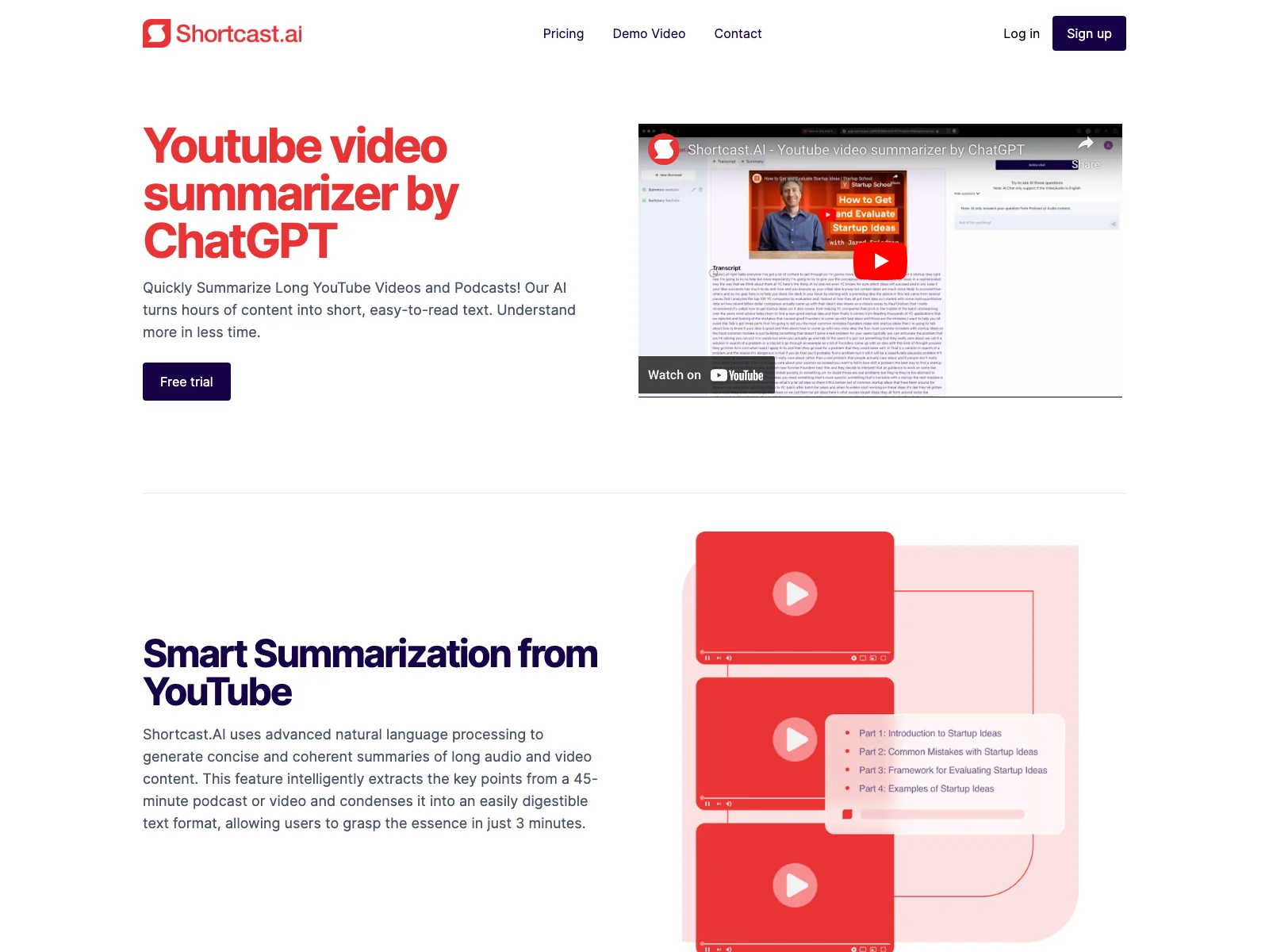 Shortcast.AI: Transform YouTube Videos & Podcasts into Insightful Text