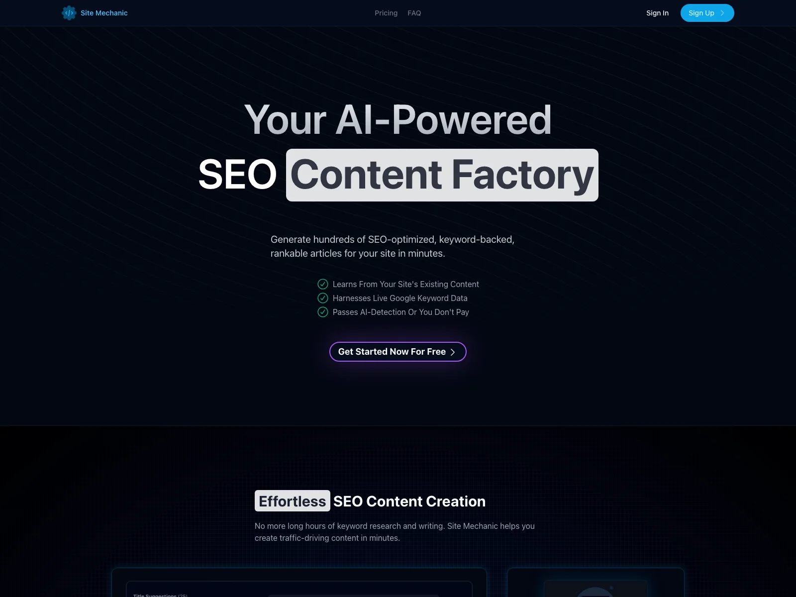 Site Mechanic: Unleashing the Power of AI for SEO Content