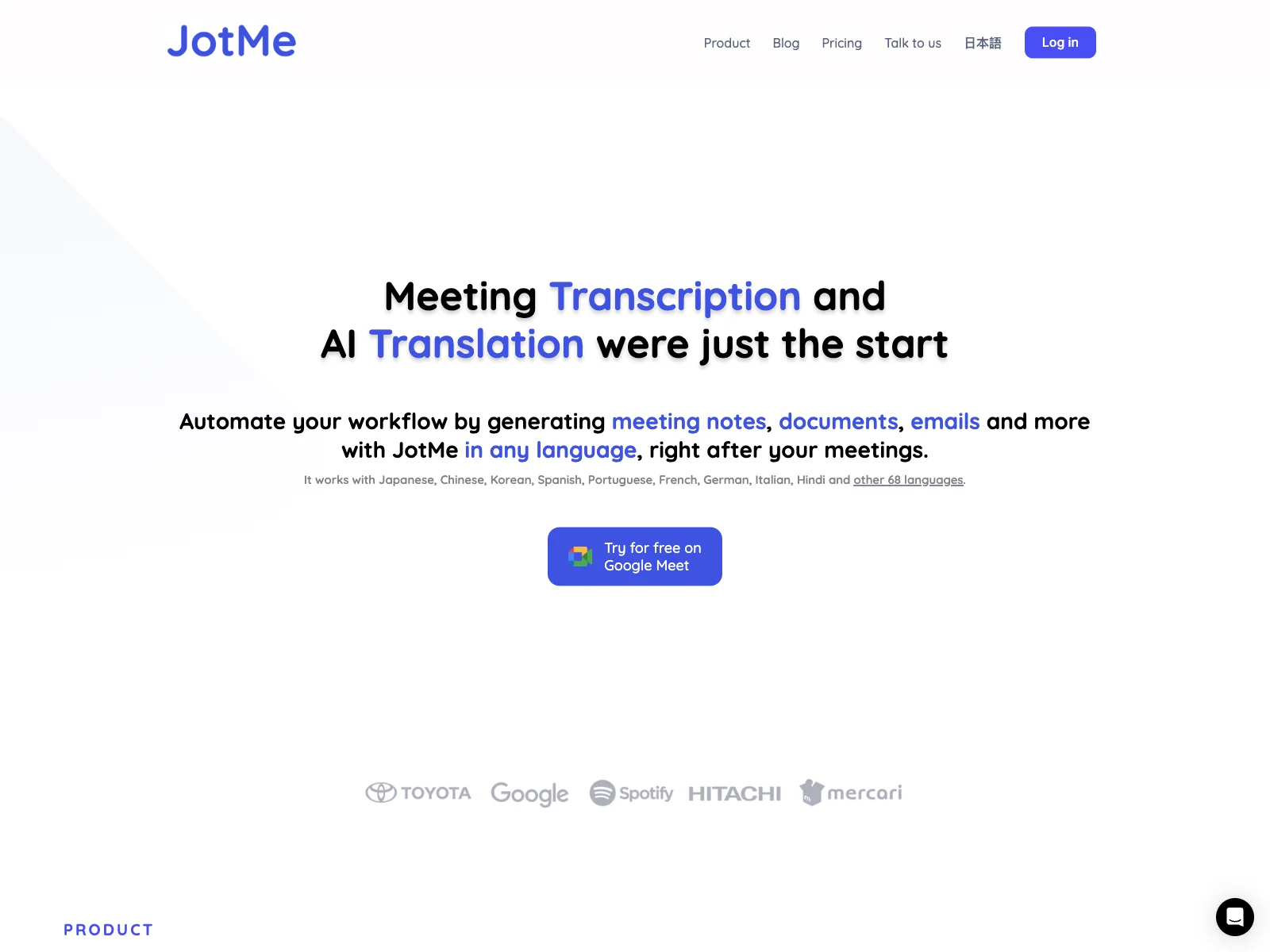 JotMe: Your Multilingual Meeting Assistant for Enhanced Productivity