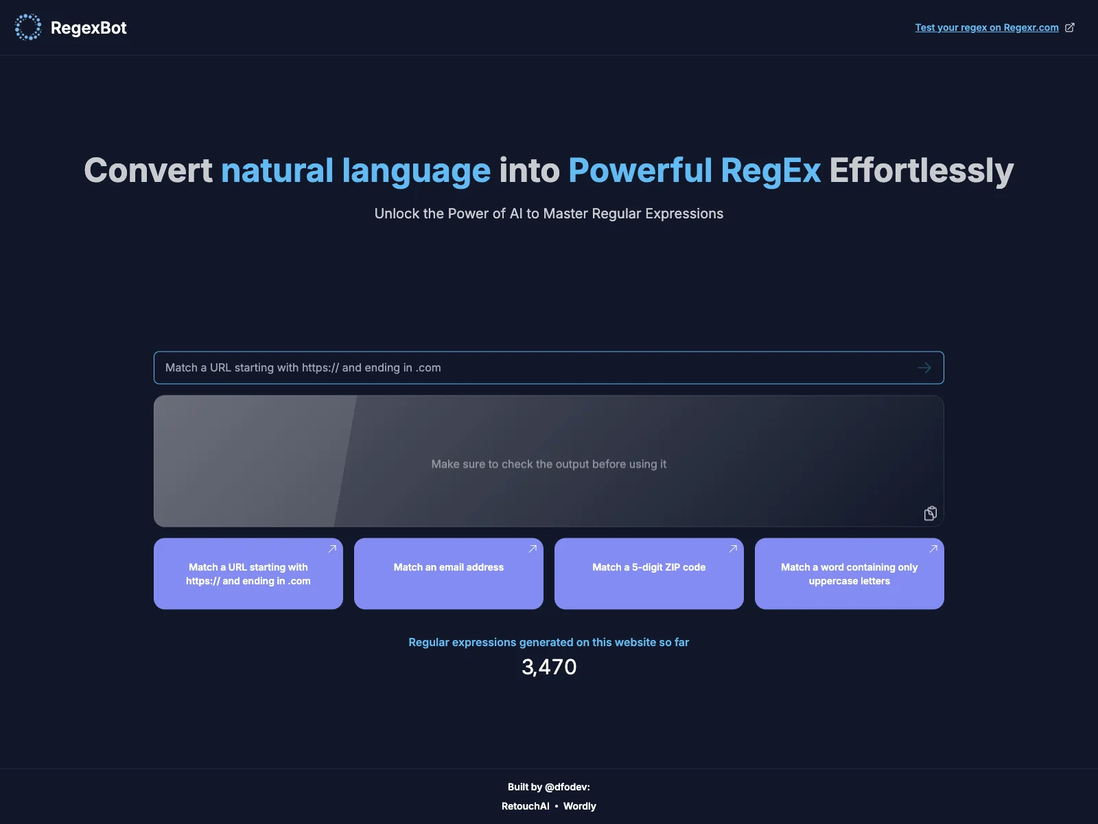 RegexBot: Unlock the Power of Regular Expressions with AI