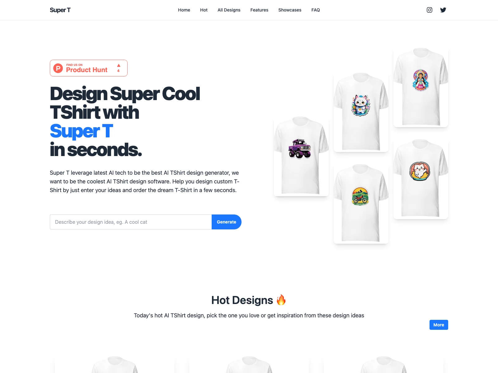 Super T - AI TShirt Design Generator: Unleashing Your Creative T-Shirt Designs