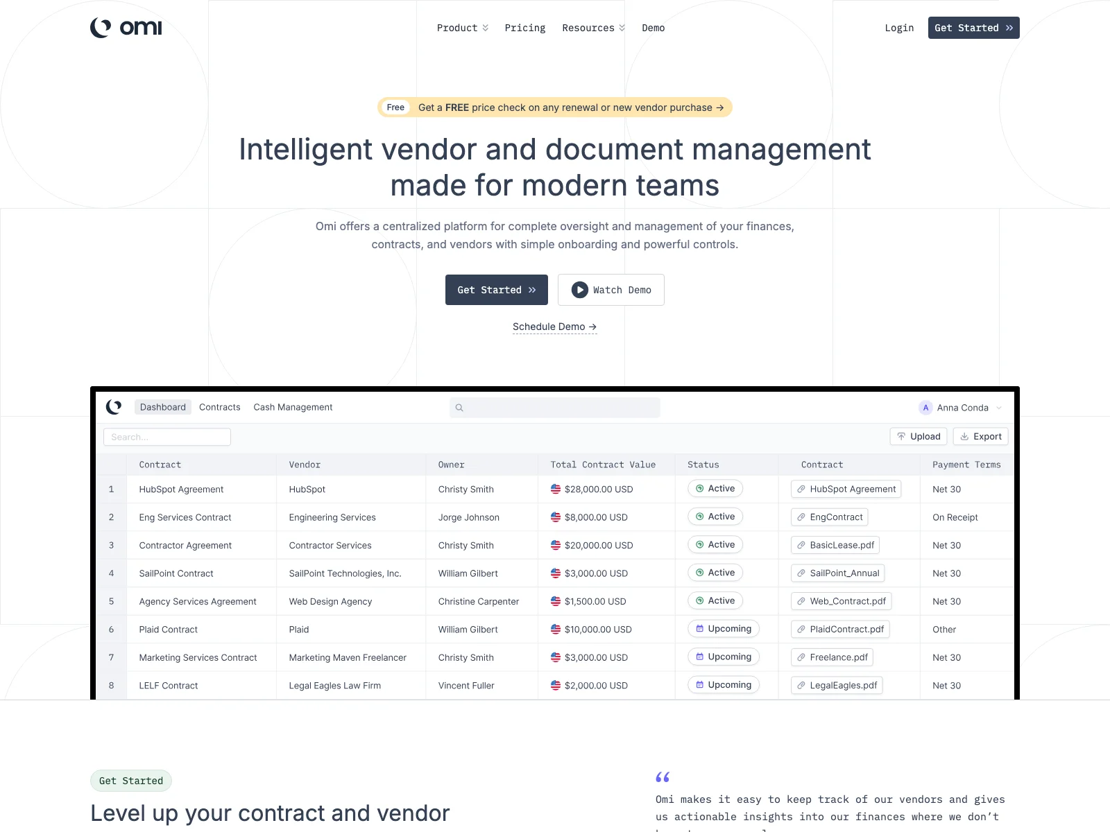 Omi: Streamlining Vendor & Document Management for Efficiency