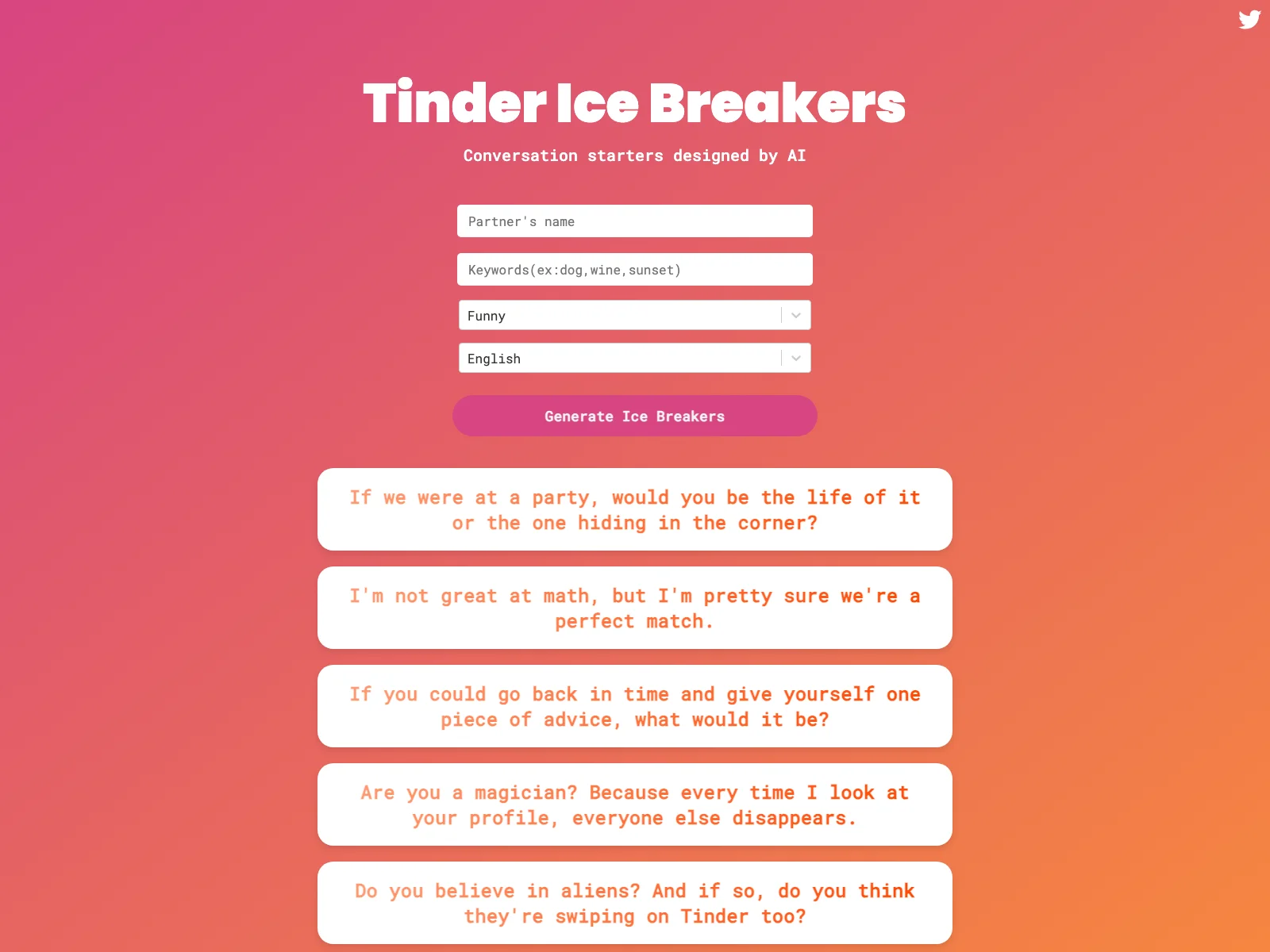 Tinder Ice Breakers AI: Igniting Engaging Conversations