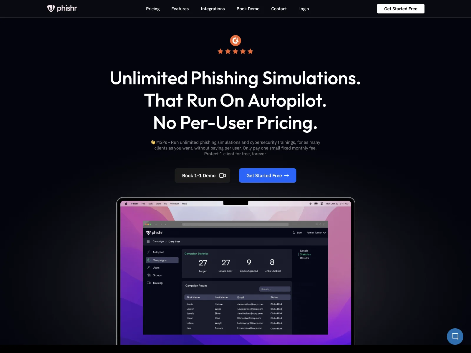 Phishr: Unlimited Phishing Simulations with No Per-User Pricing