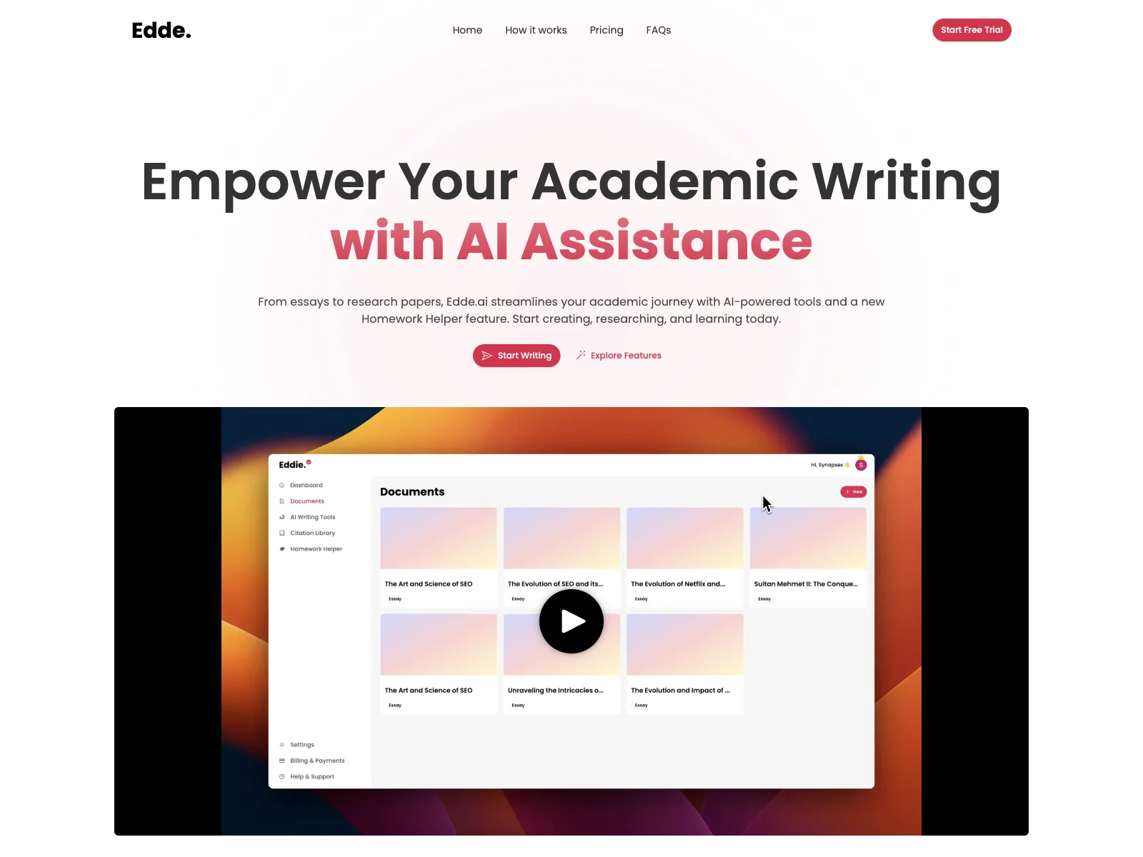 Edde AI: Empowering Academic Writing with AI Assistance