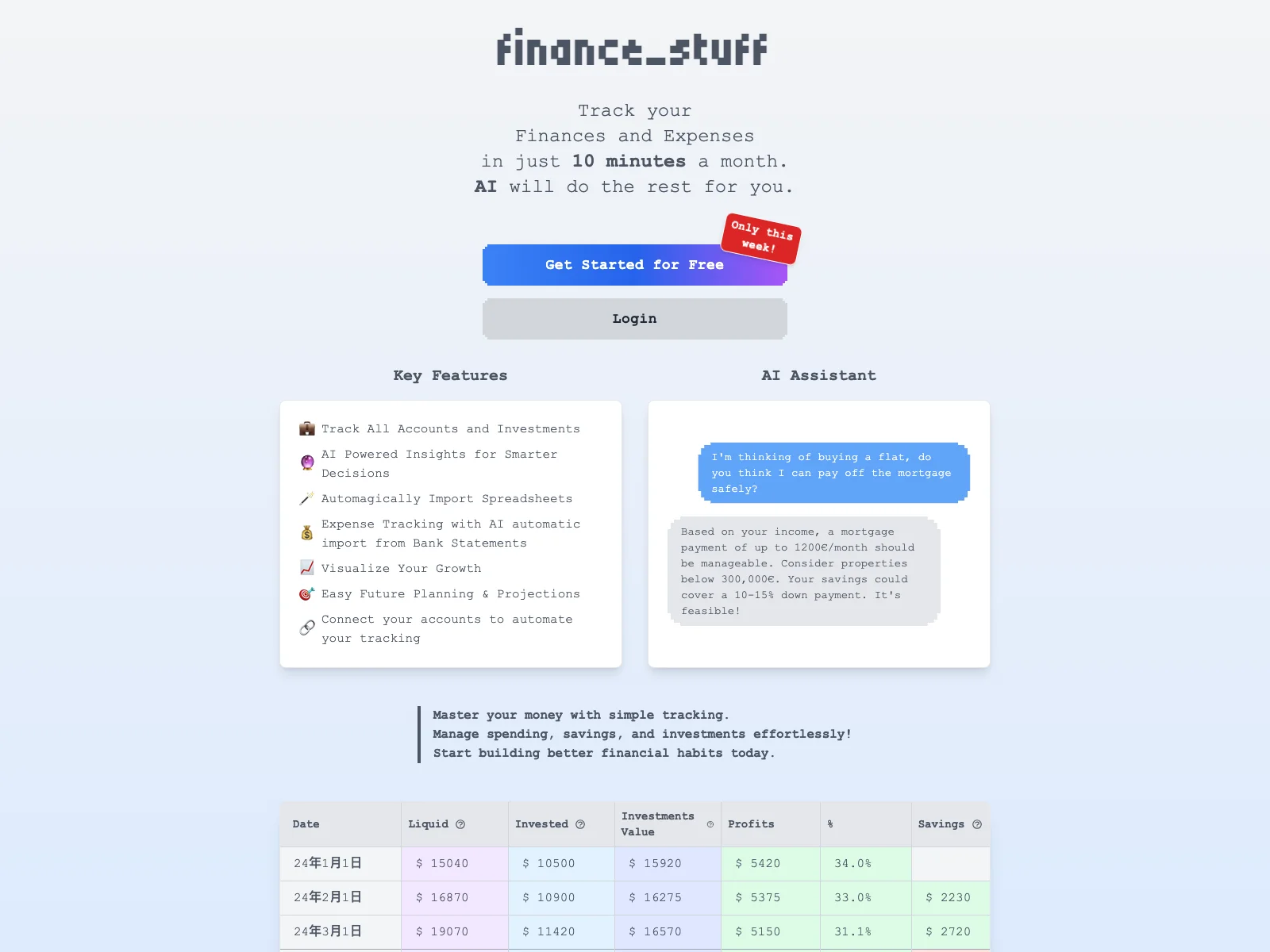 finance_stuff: Simplify Personal Finance with AI Insights