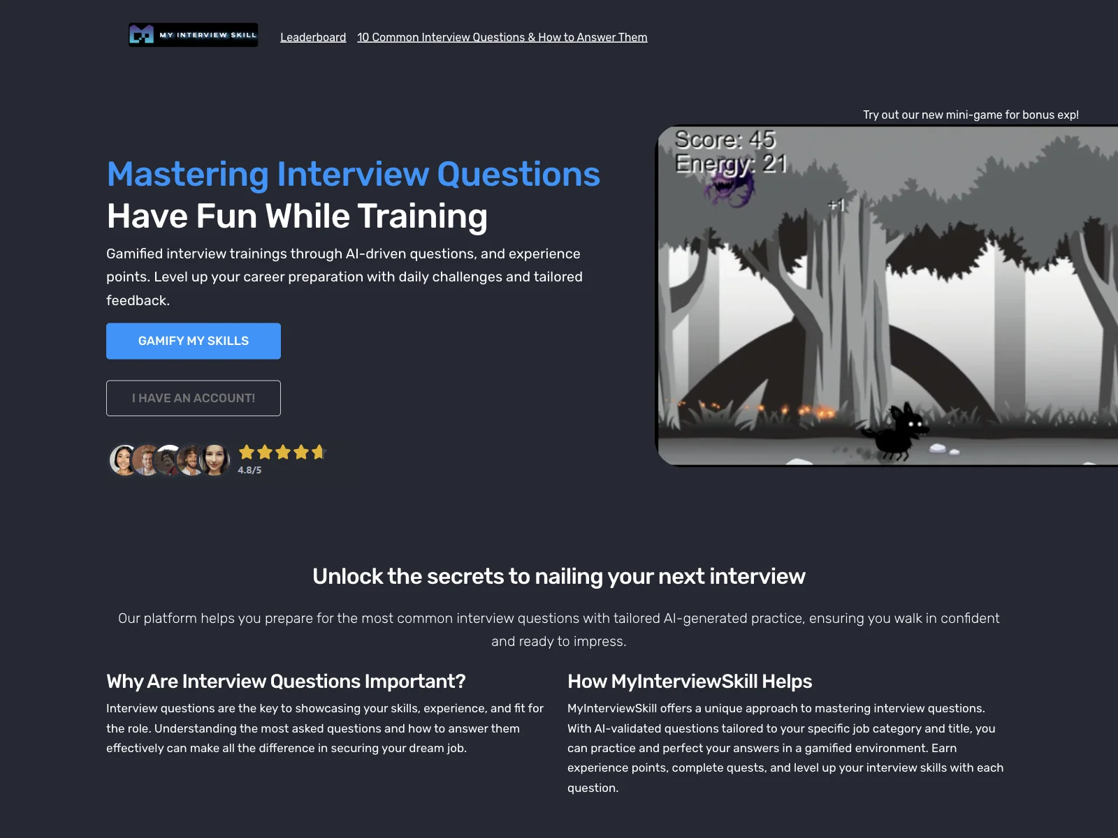 MyInterviewSkill: Gamified Interview Training with AI Feedback