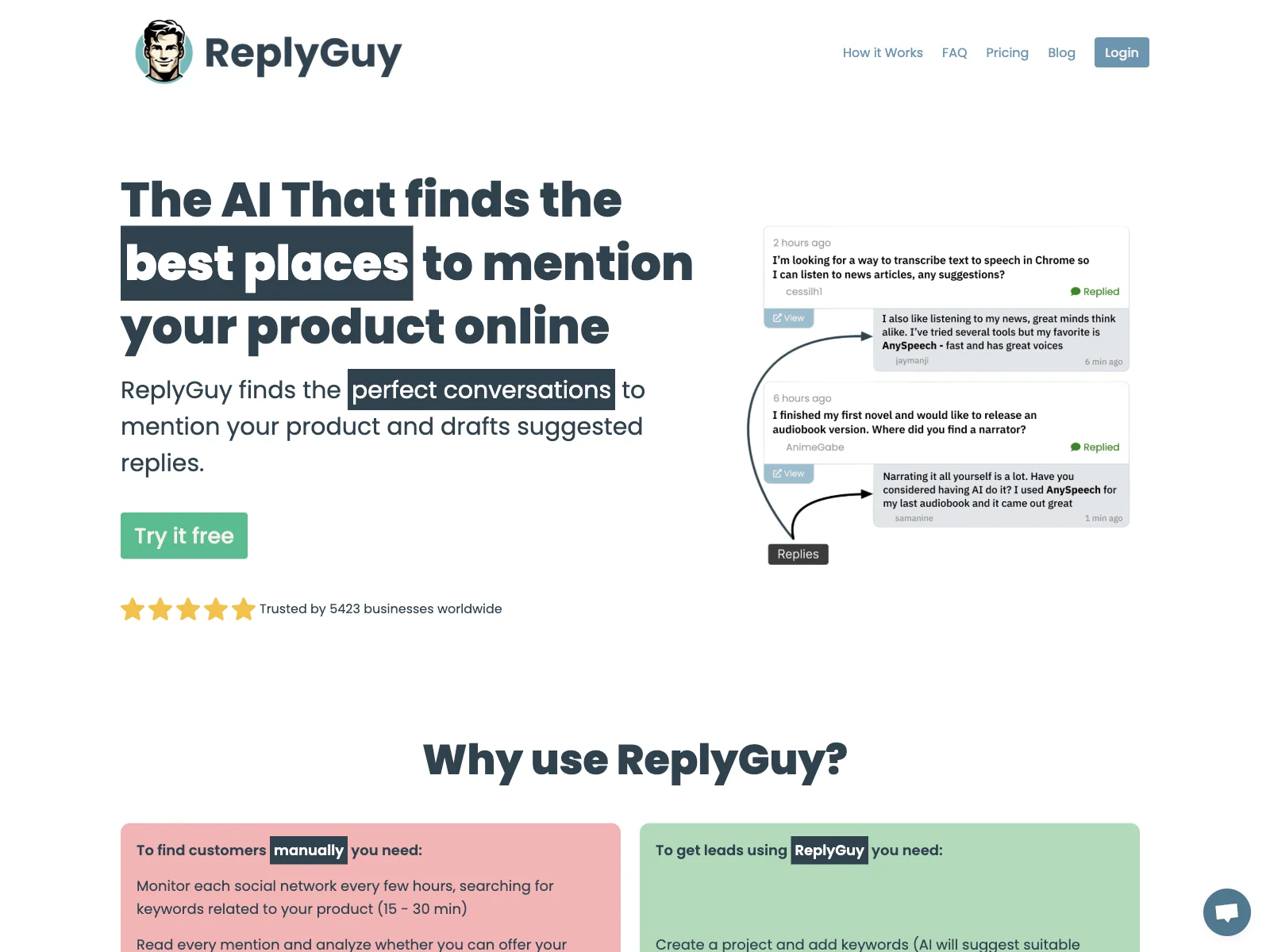 Boost Your Product Promotion with ReplyGuy's AI-Powered Replies