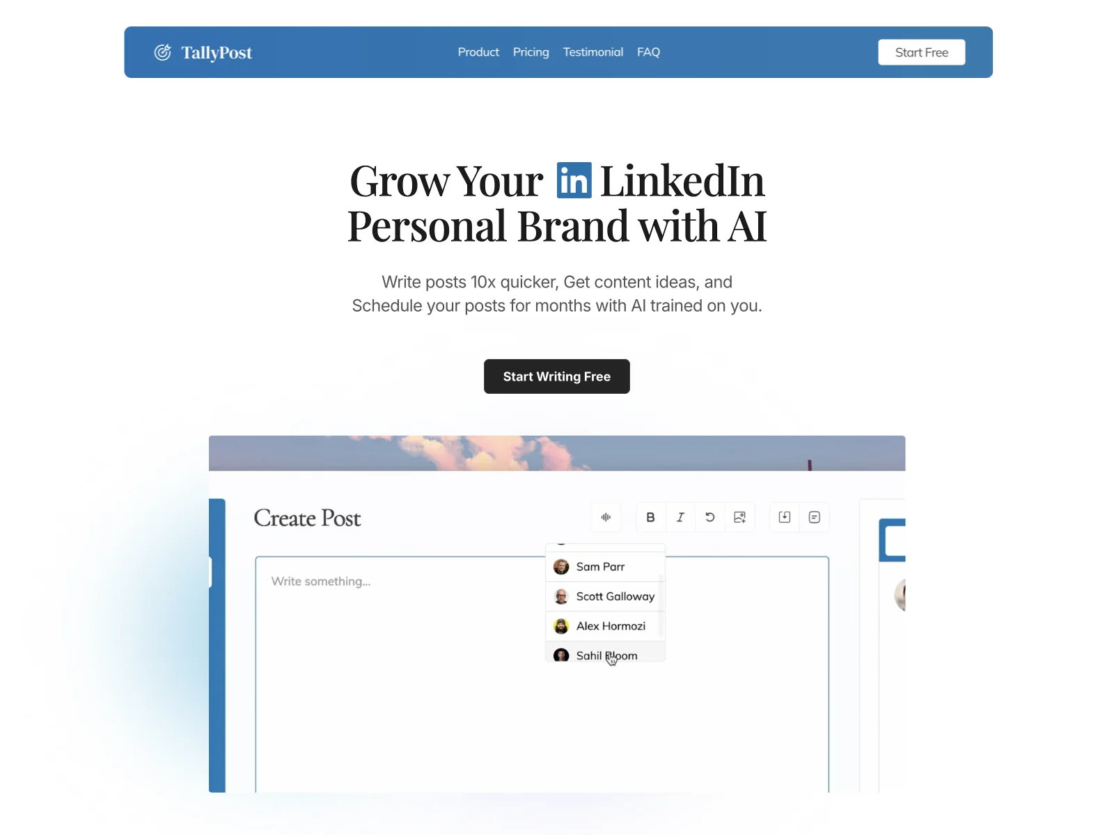 TallyPost: Boost Your LinkedIn Personal Brand with AI-Powered Content Creation