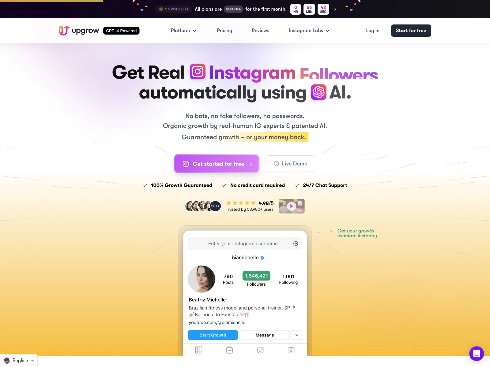 UpGrow: #1 AI-Powered Instagram Growth | Real IG Followers